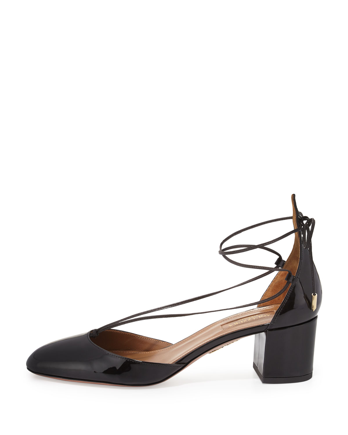 Alexa Patent Mid-Heel Pump, Black