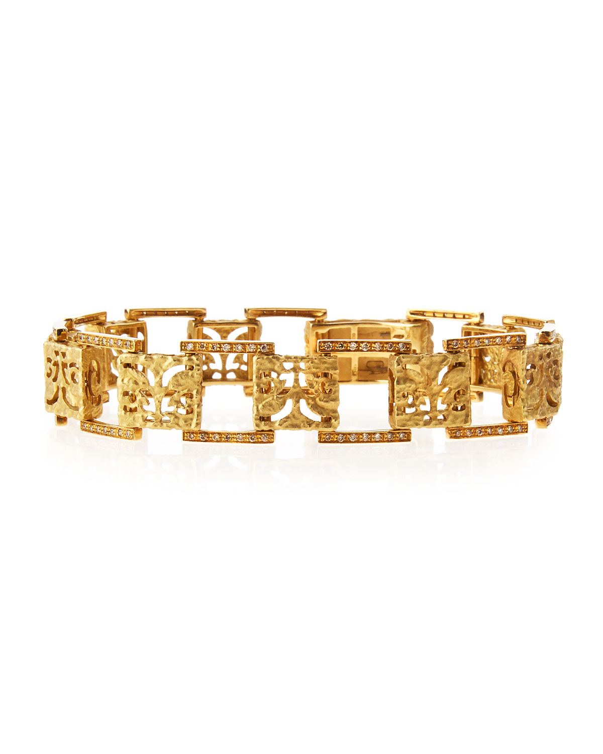 Warrior 18k Pave Link Bracelet