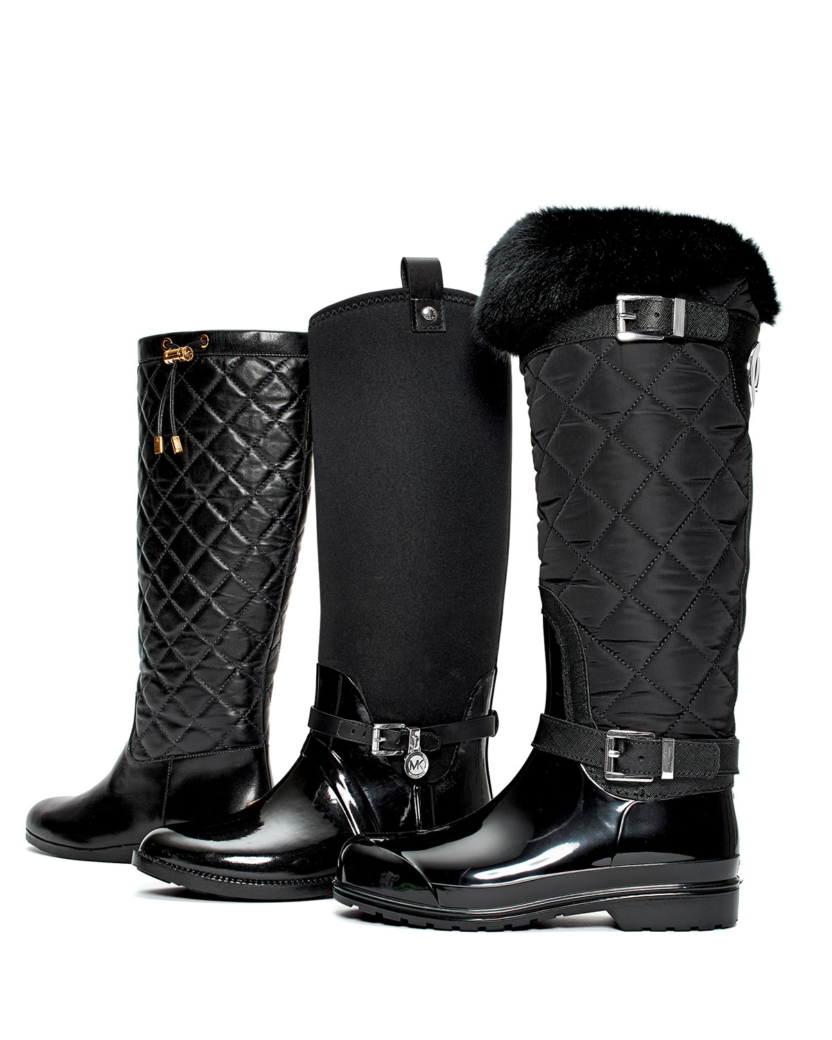 Charm Stretch Rain Boot, Black