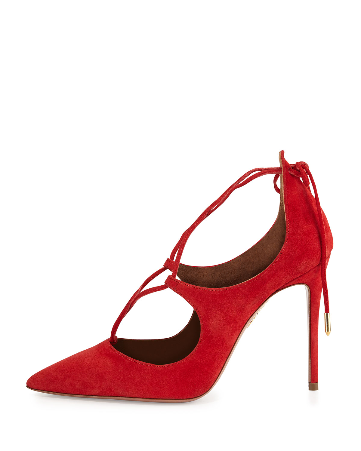 Christy Suede Lace-Up Pump, Lipstick