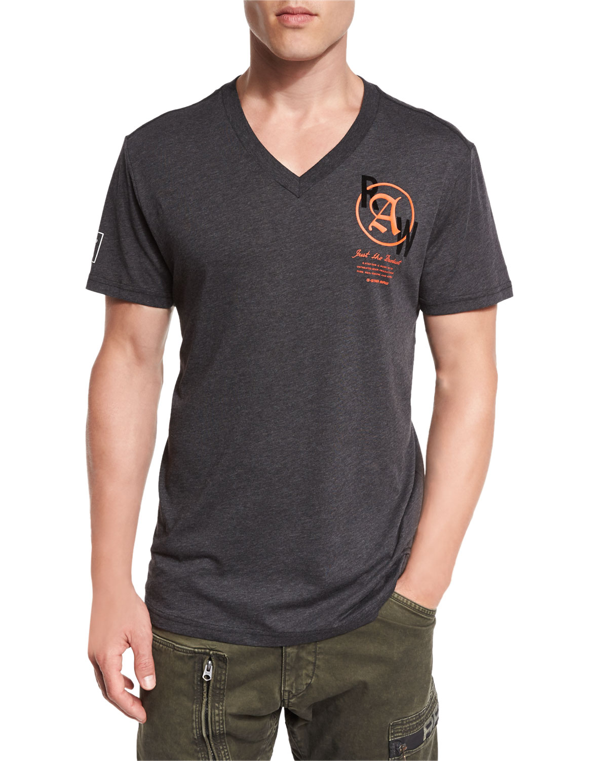 kaipoke logo v-neck t-shirt, black heather