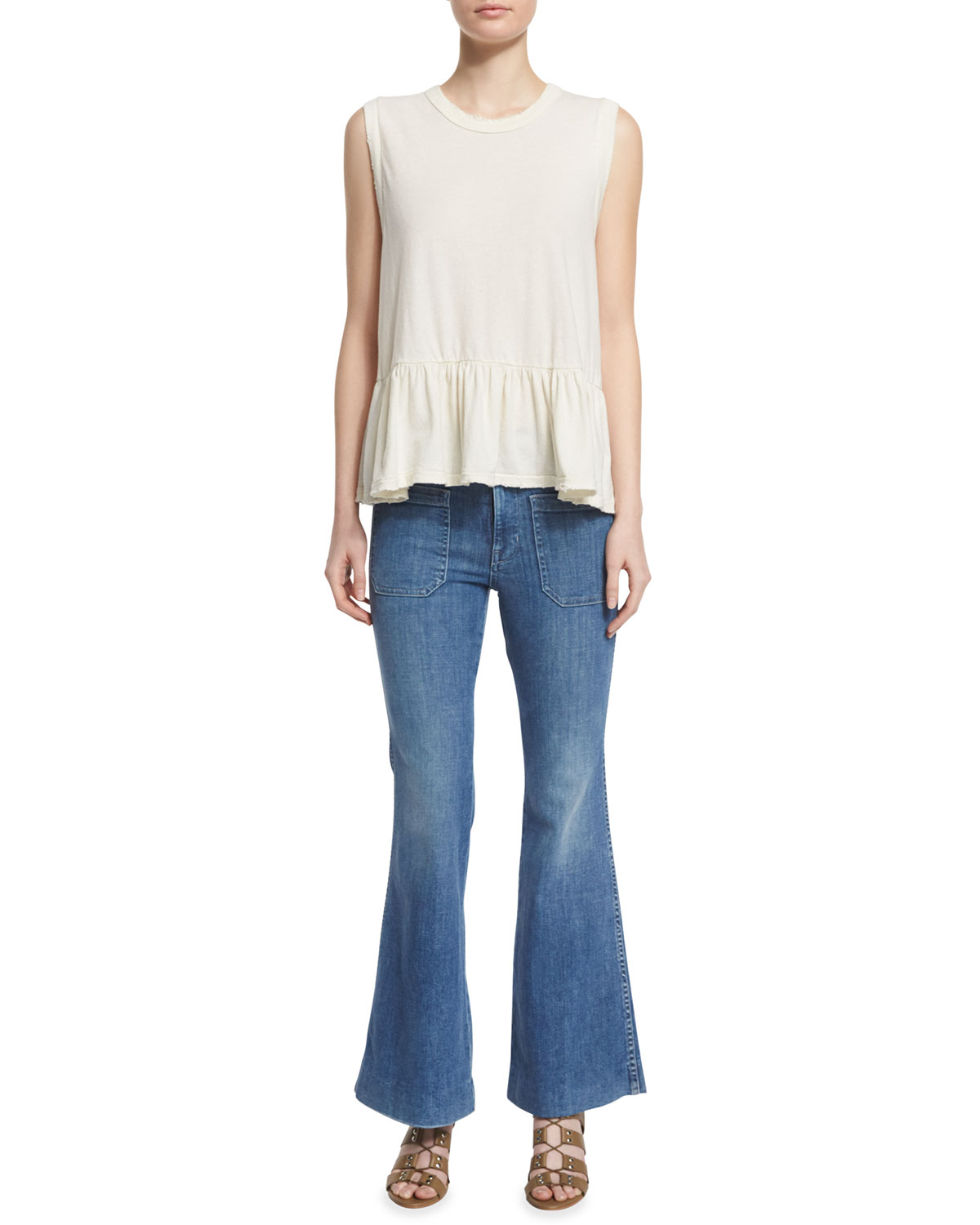The Mariner Flare-Leg Ankle Jeans, Pacific Blue