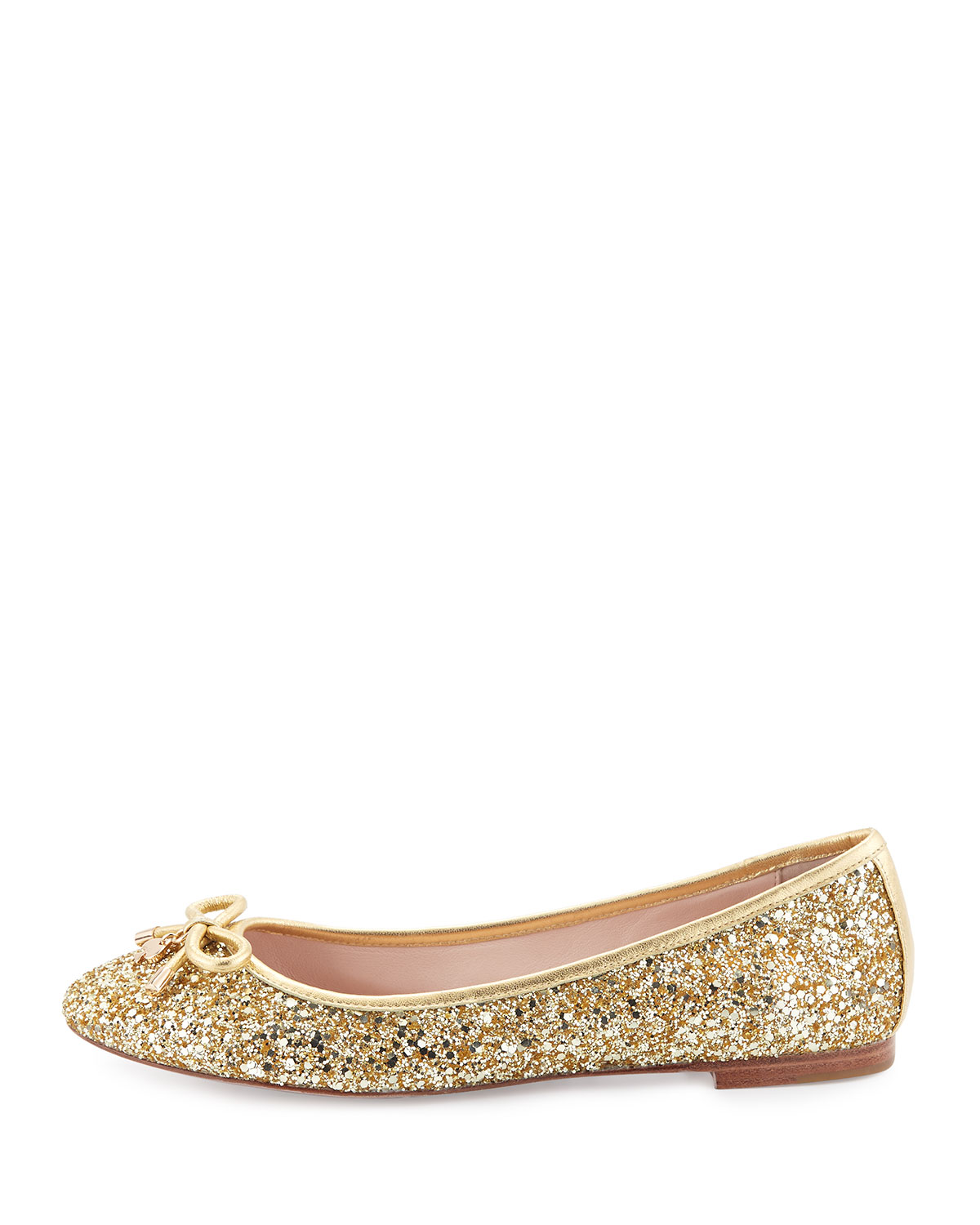 willa glitter ballerina flat, gold