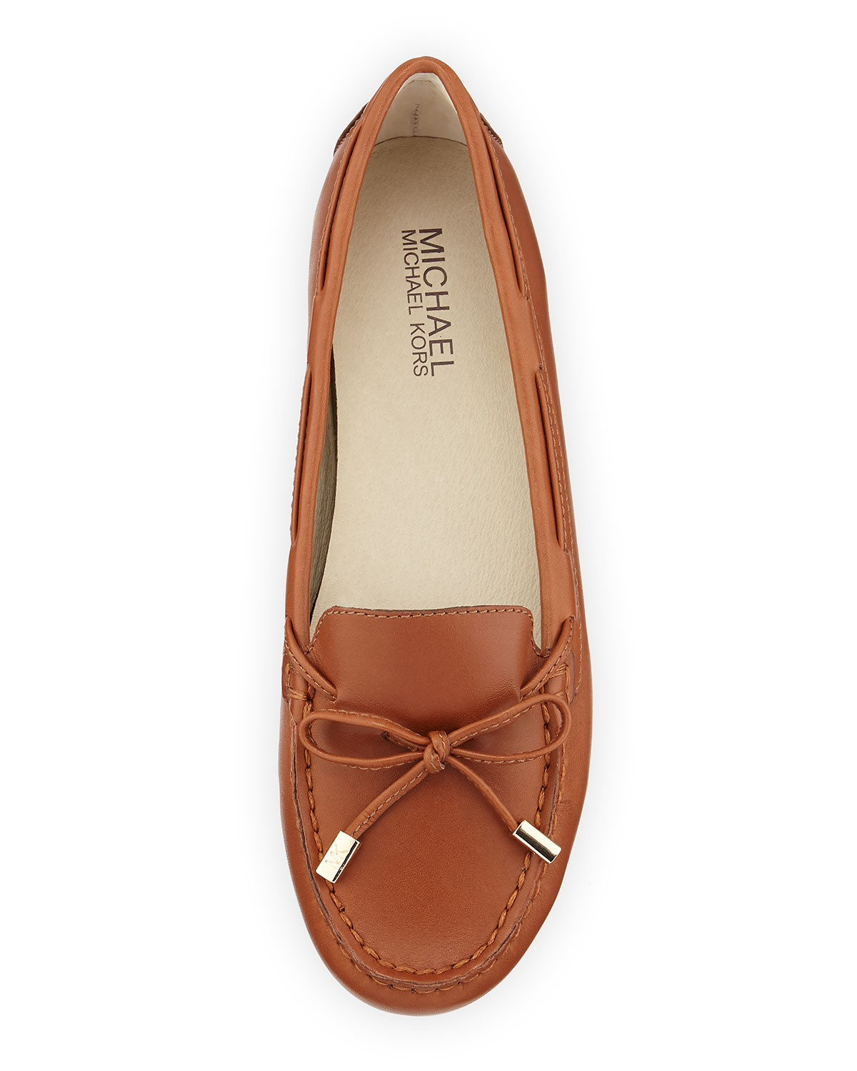 Daisy Leather Moccasin Loafer, Luggage