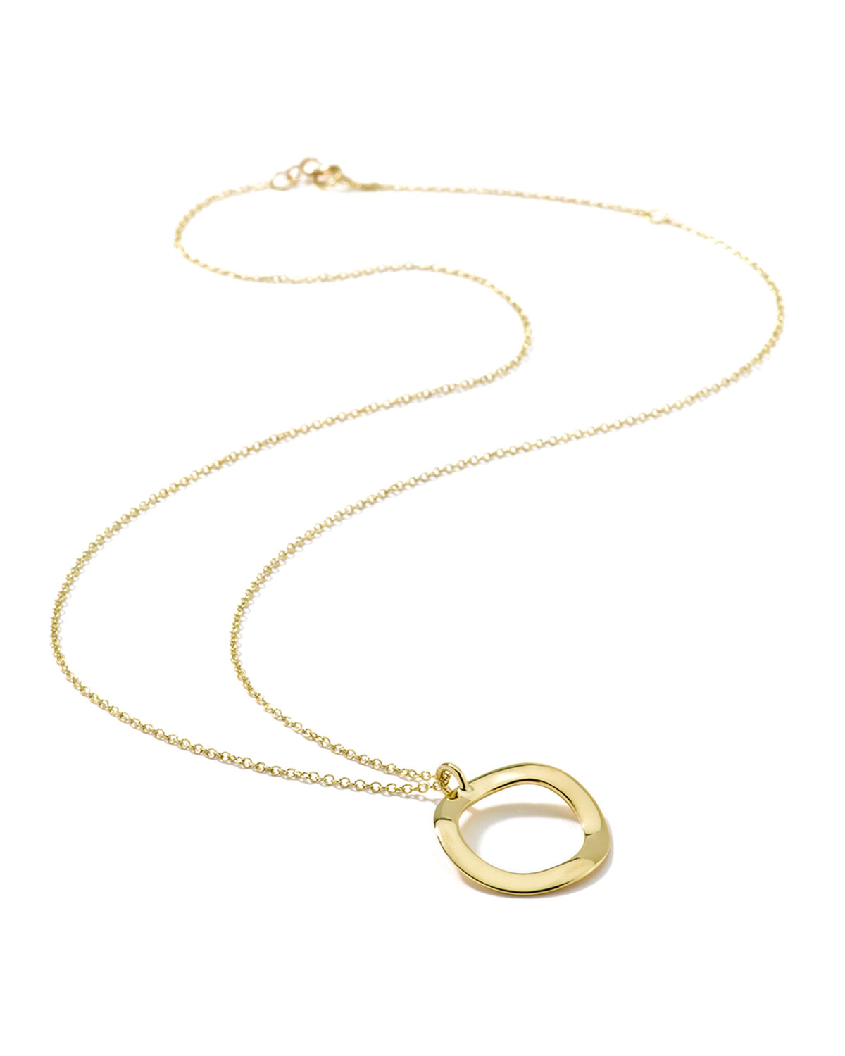 Mini Wavy Circle Pendant Necklace