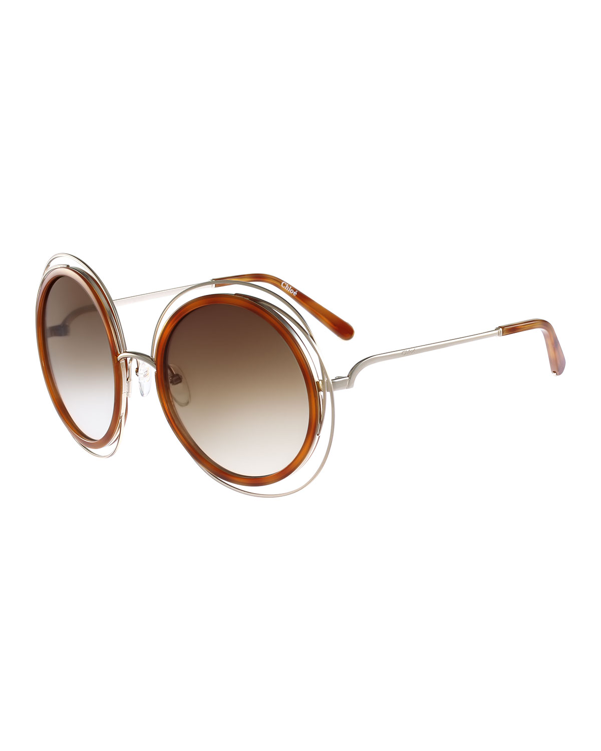 Carlina Trimmed Round Sunglasses