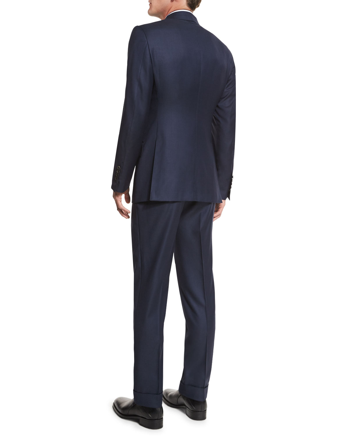 O'Connor Base Sharkskin Two-Piece Suit, Navy