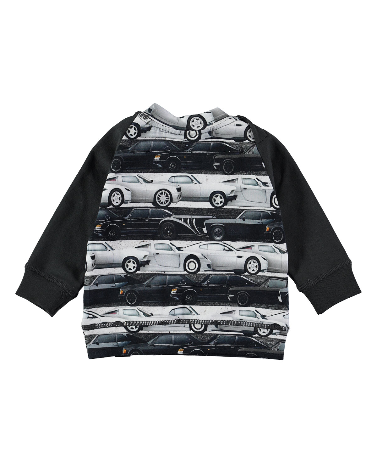 Eliot Car Stripes Jersey Sweatshirt, Black/White, Size 12-24 Months