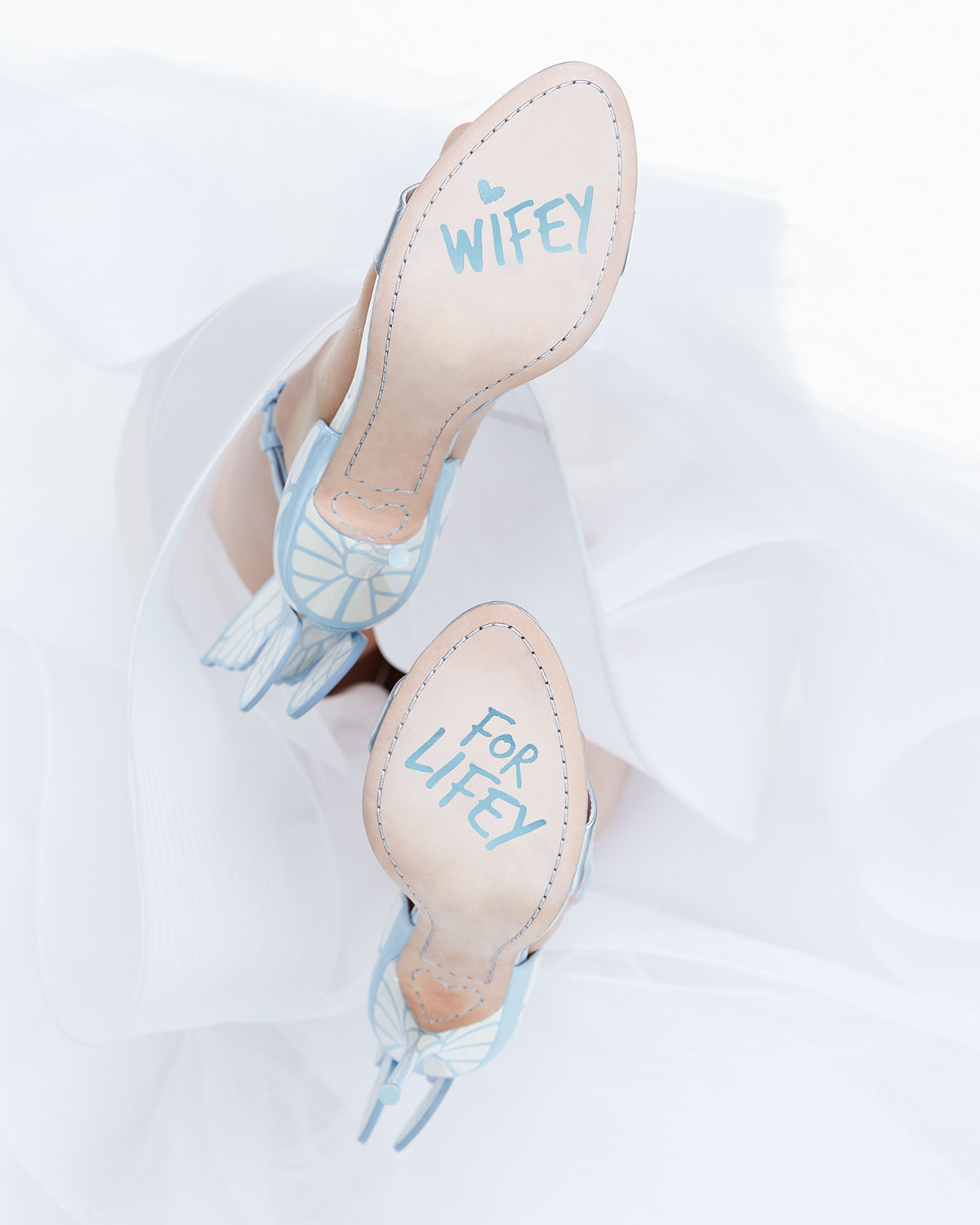 Chiara Butterfly Wing Bridal Sandal, Ice