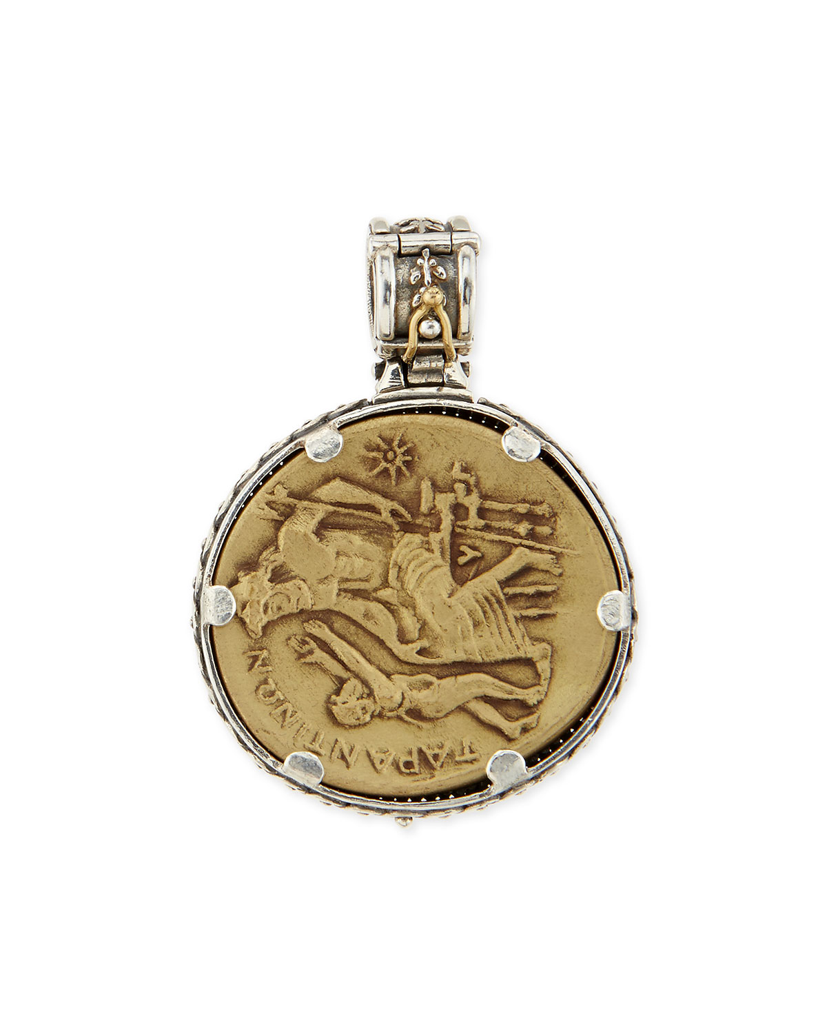 Silver and Bronze Demeter Coin Pendant