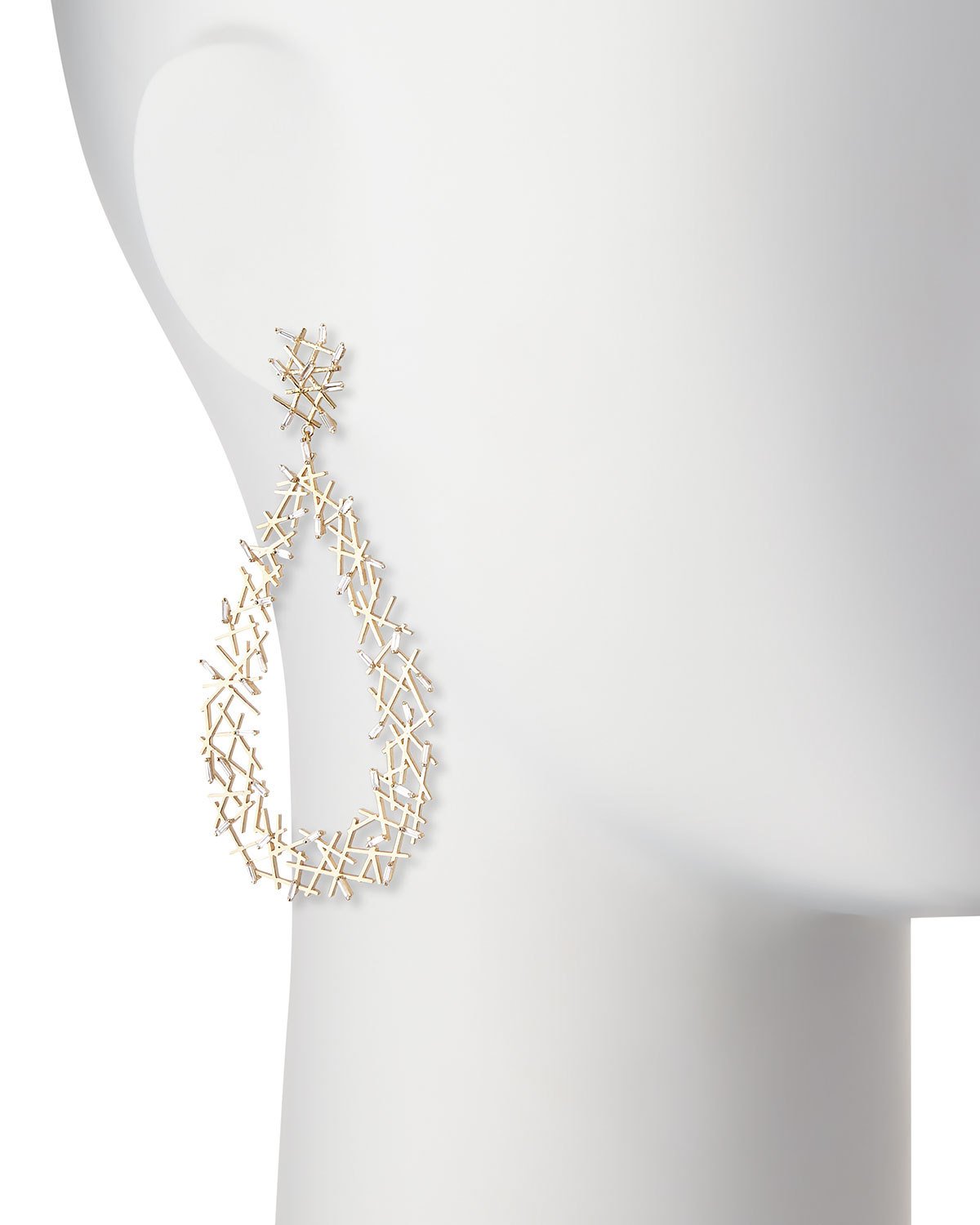 Baguette Diamond Stick Drop Earrings