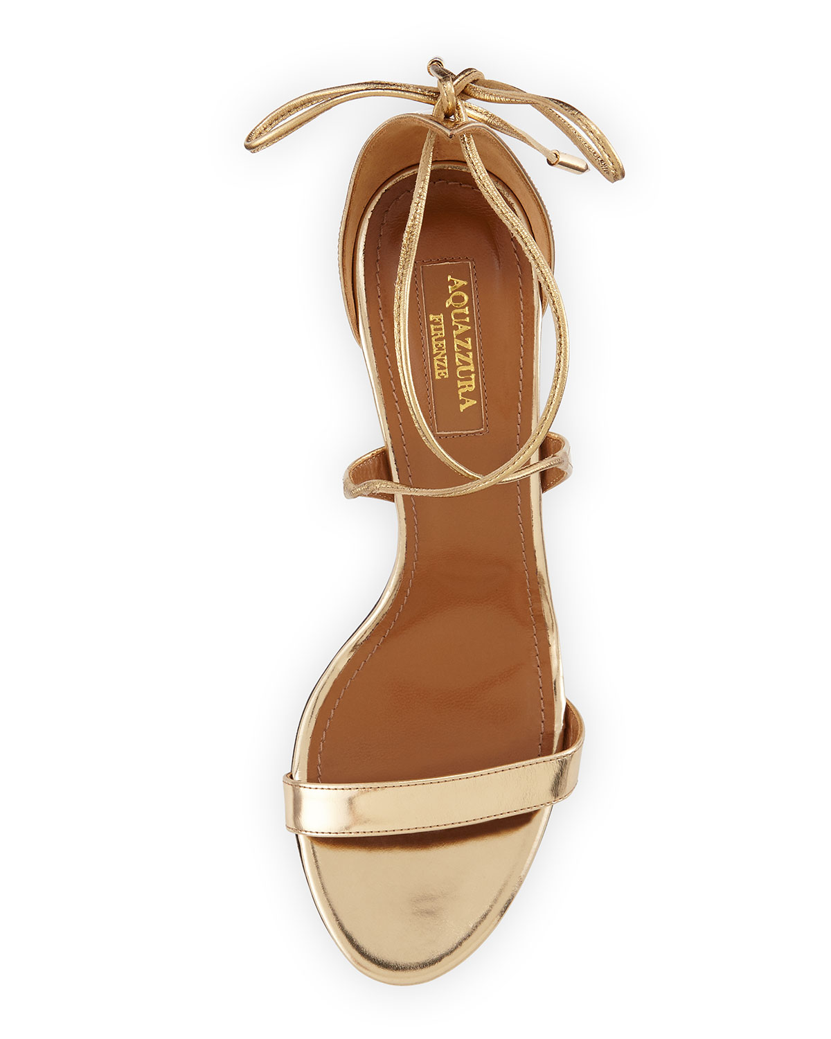 Linda Metallic Leather Sandal, Light Gold