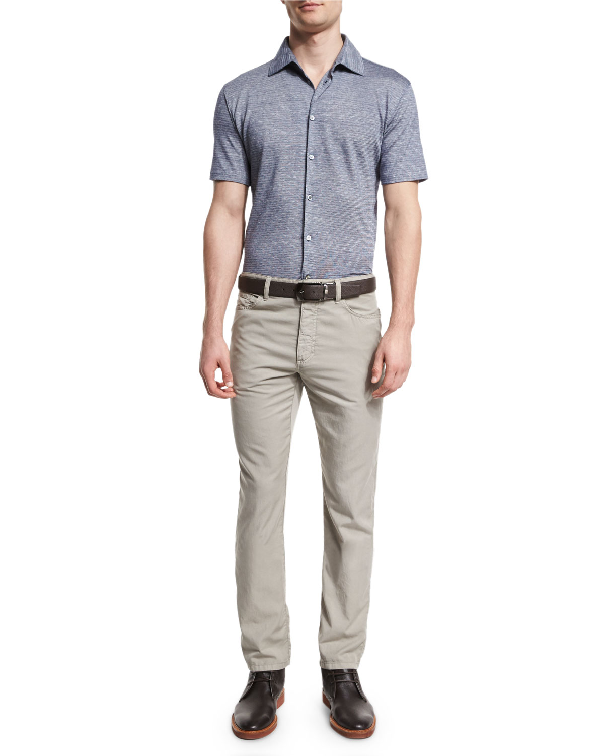 Five-Pocket Cotton-Blend Pants, Camel