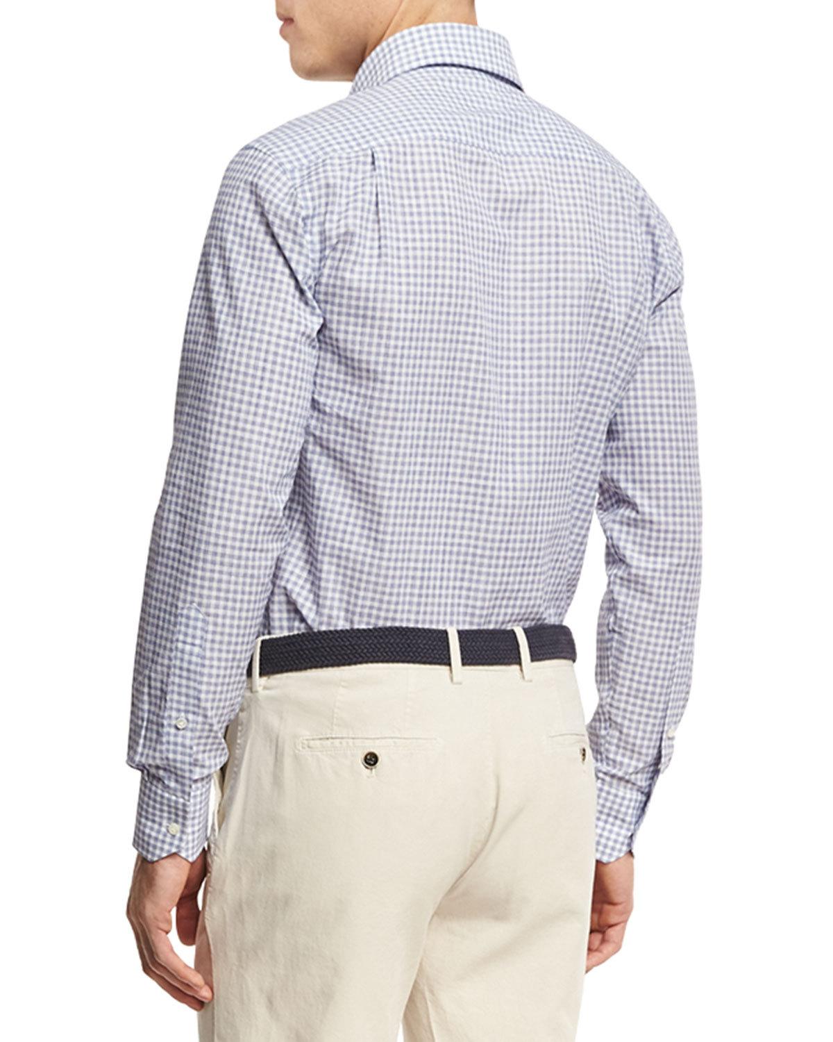 Côte d'Azur Check Sport Shirt, Blue