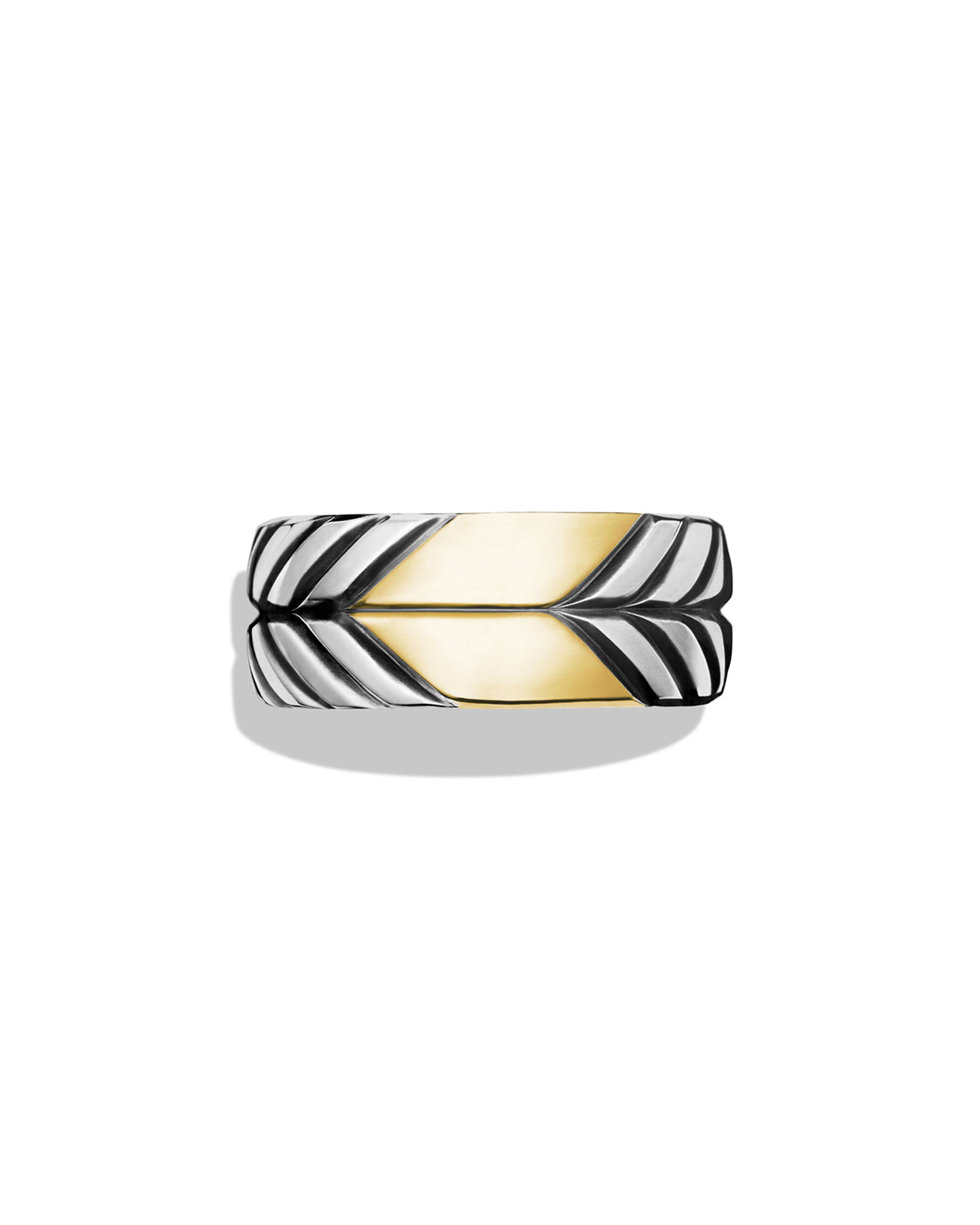 Modern Chevron Band Ring with Gold