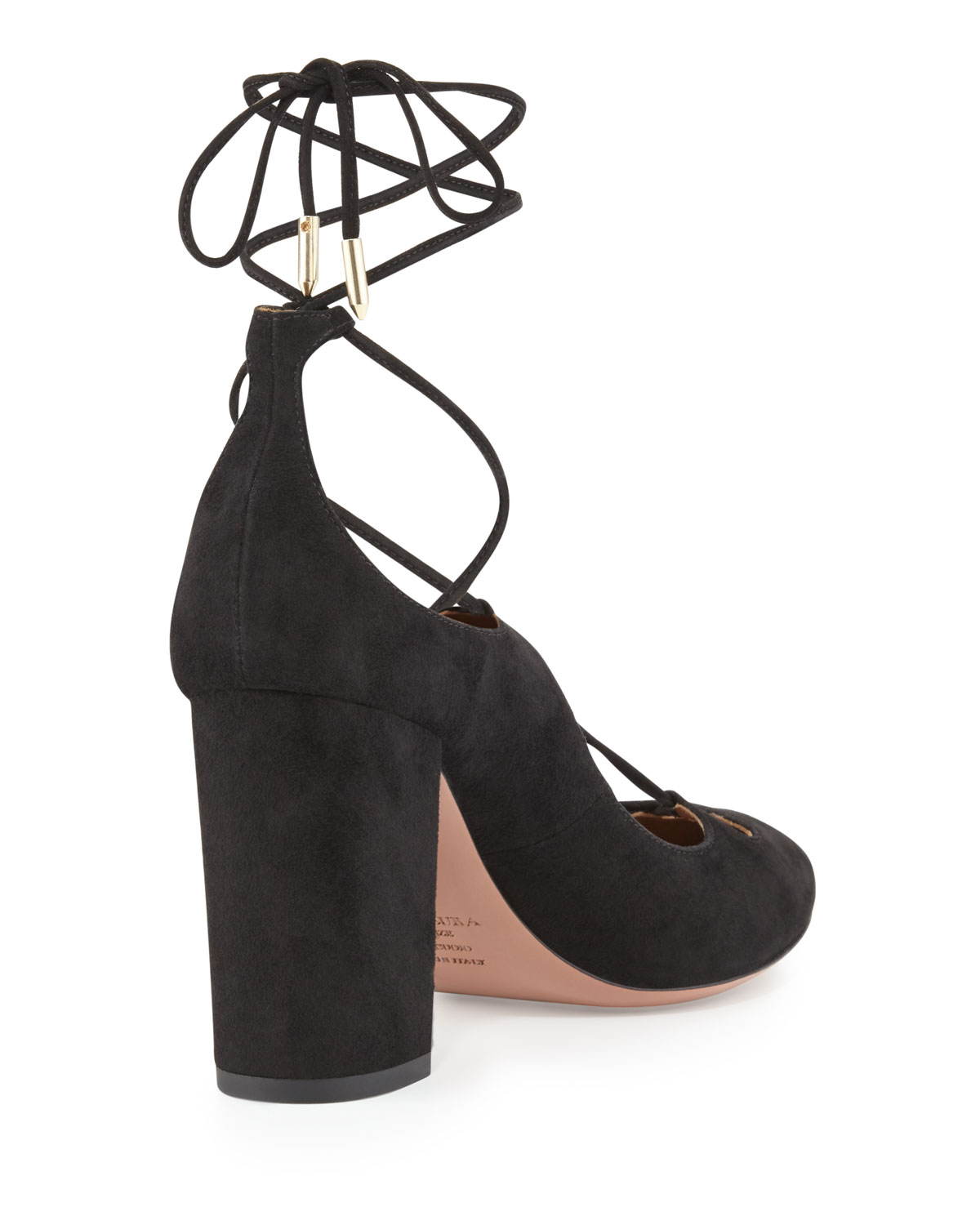 Dancer Suede Lace-Up 85mm Pump, Black