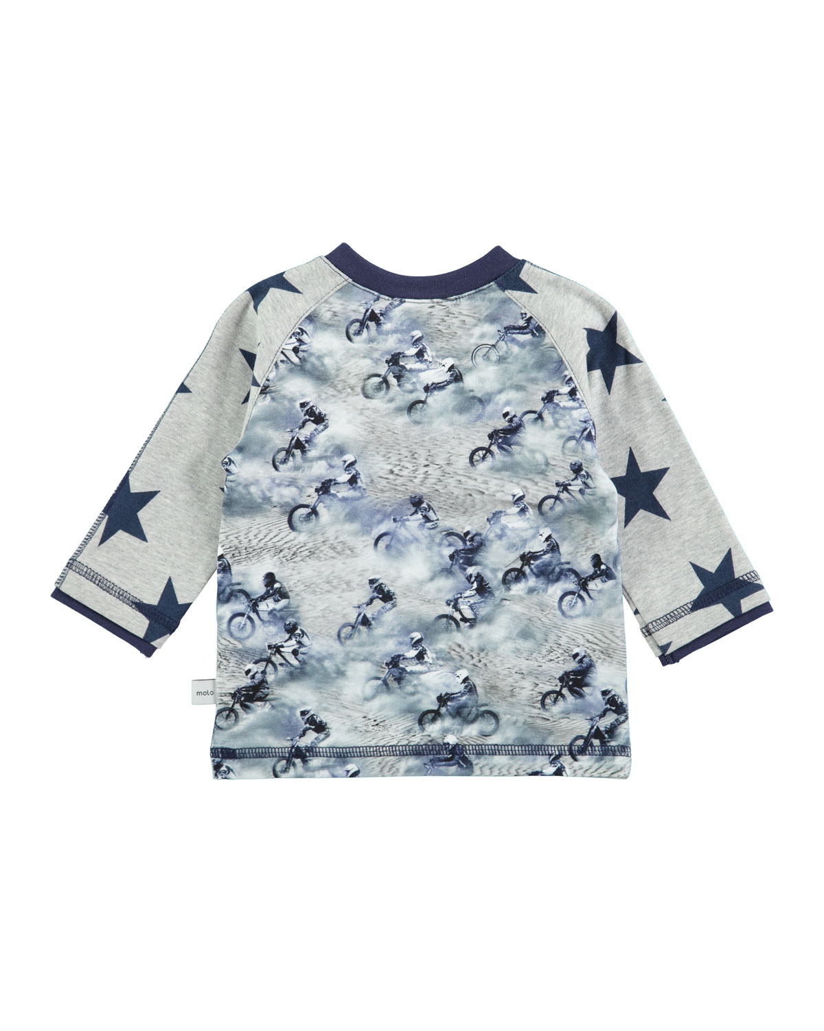 Elton Raglan Dirt Bike Jersey Tee, Gray, Size 12-24 Months