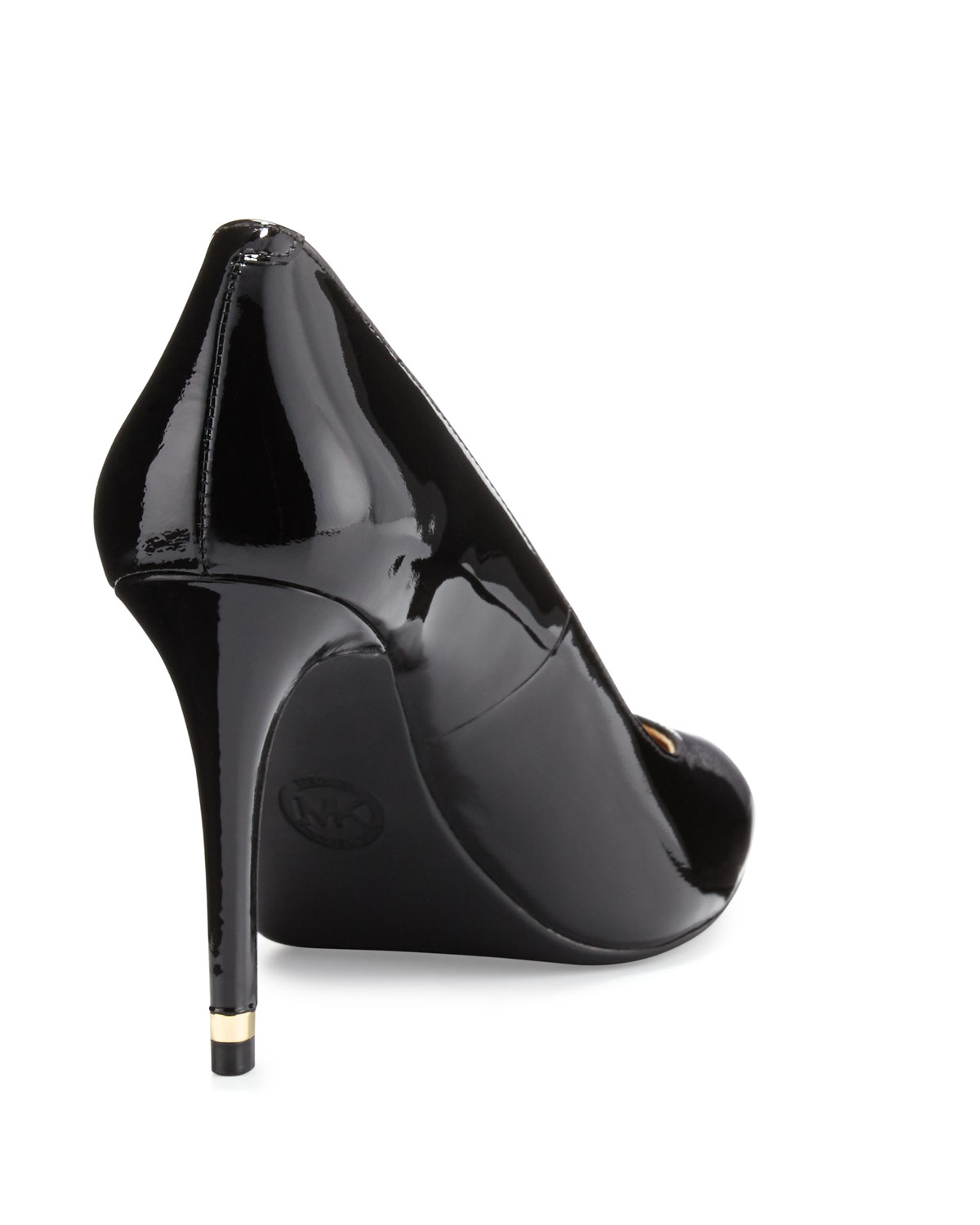 Ashby Patent Almond-Toe Pump, Black