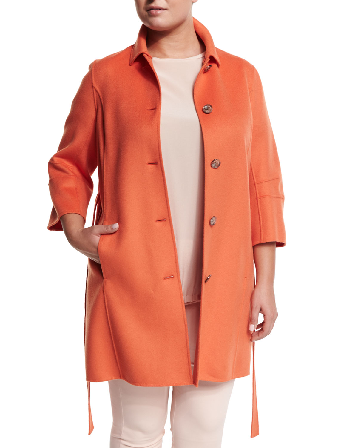 Narcisco Wool-Blend Coat, Plus Size