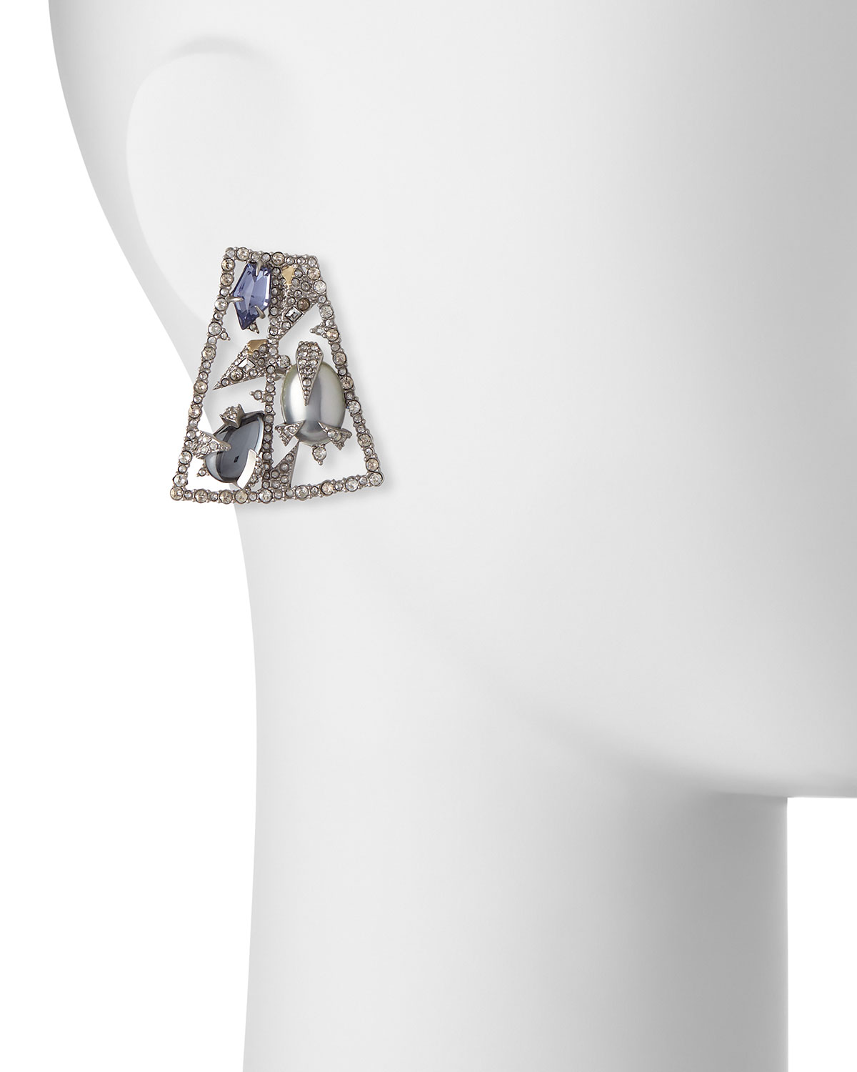 Fancy-Cut Crystal Mosaic Earrings