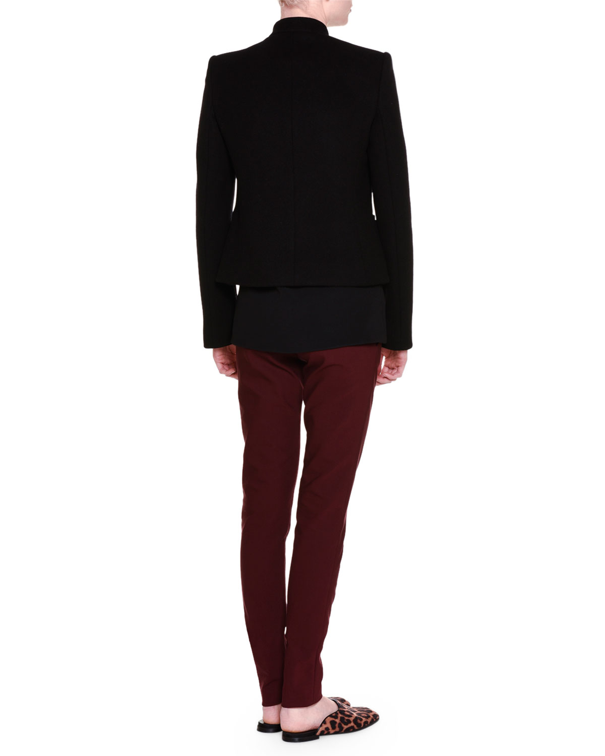 Falabella Chain-Trim Melton Jacket, Black