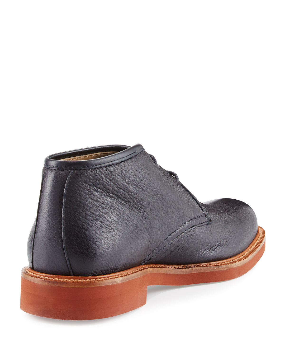 Deerskin Leather Chukka Boot, Navy