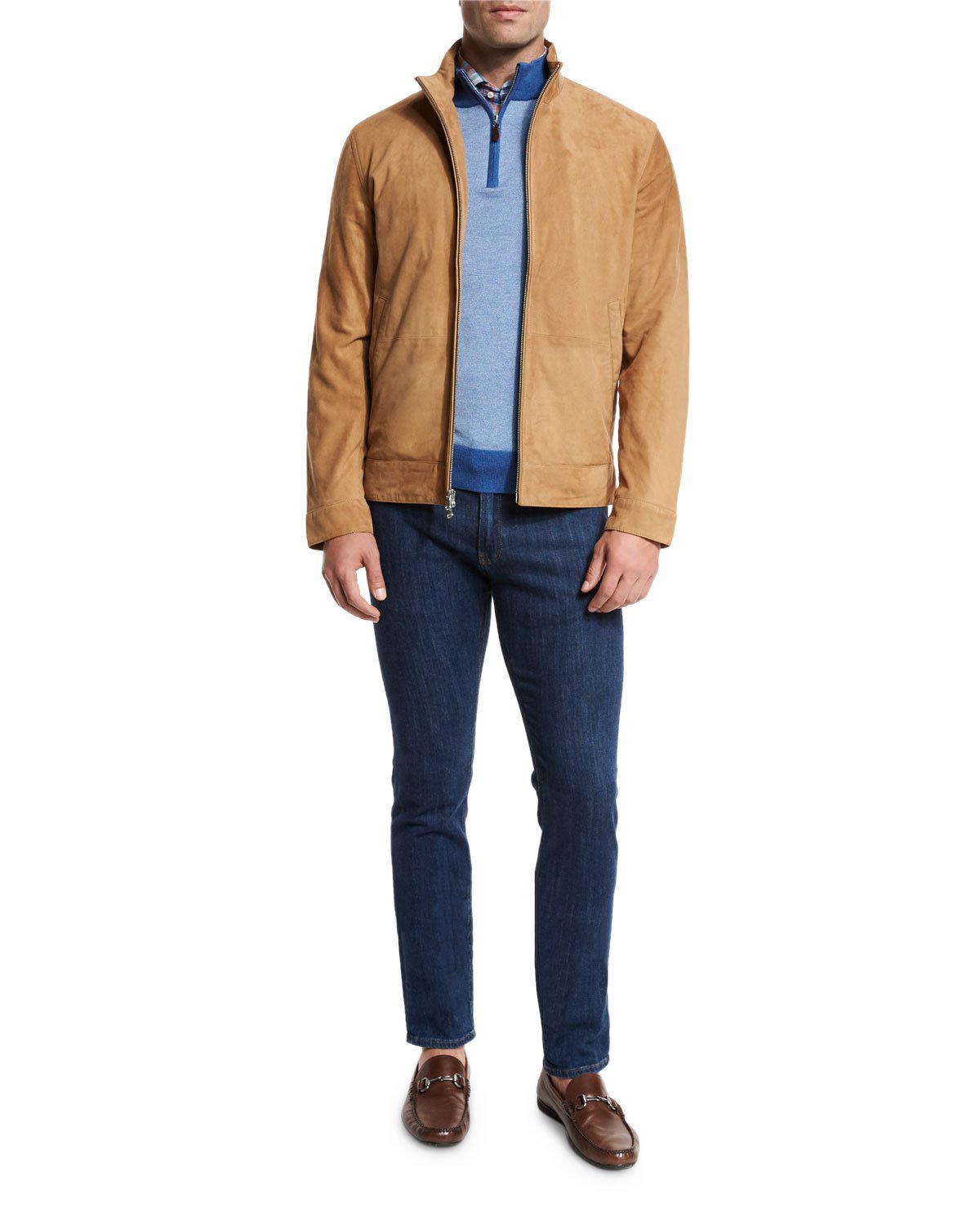 Suede Bomber Jacket, Sand
