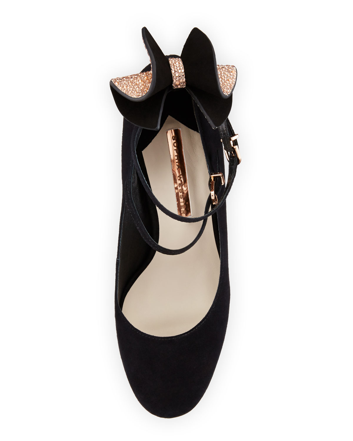 Lilia Bow Suede 100mm Pump, Black