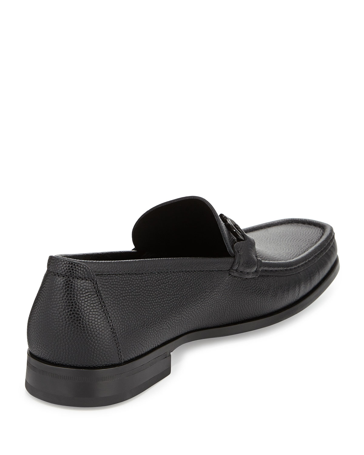 Regal Pebbled Calfskin Gancini Loafer, Black