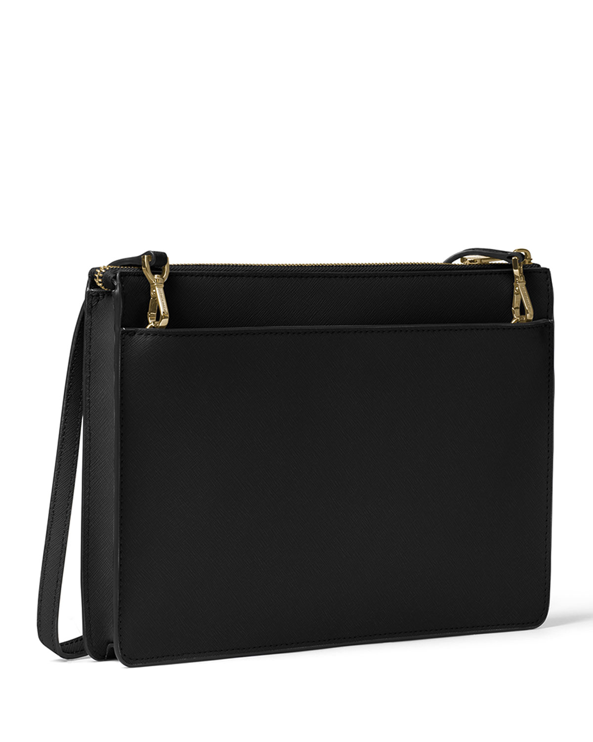 Ava Large Studded Convertible Pouch, Black