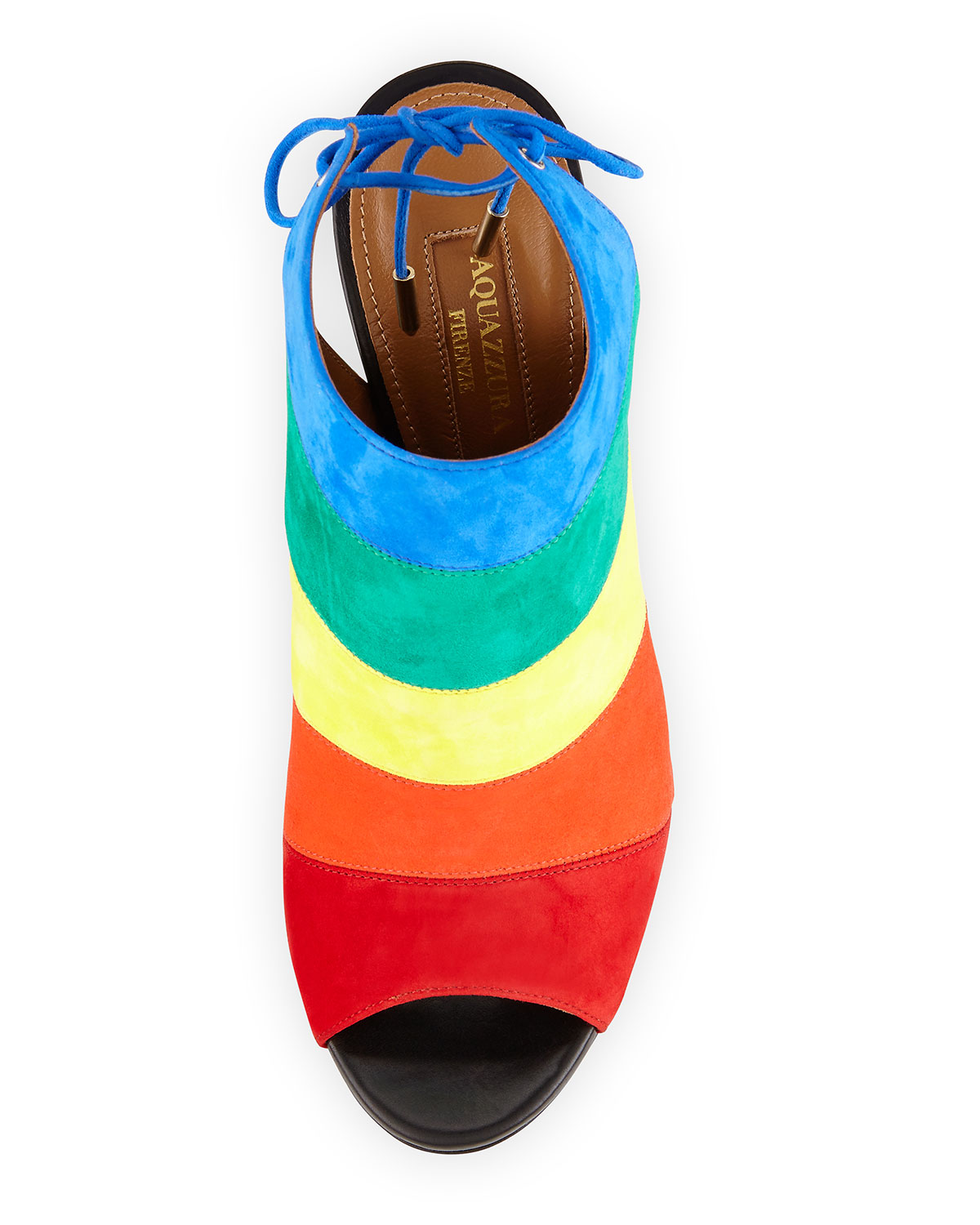 Rainbow Striped Suede Sandal, Multi