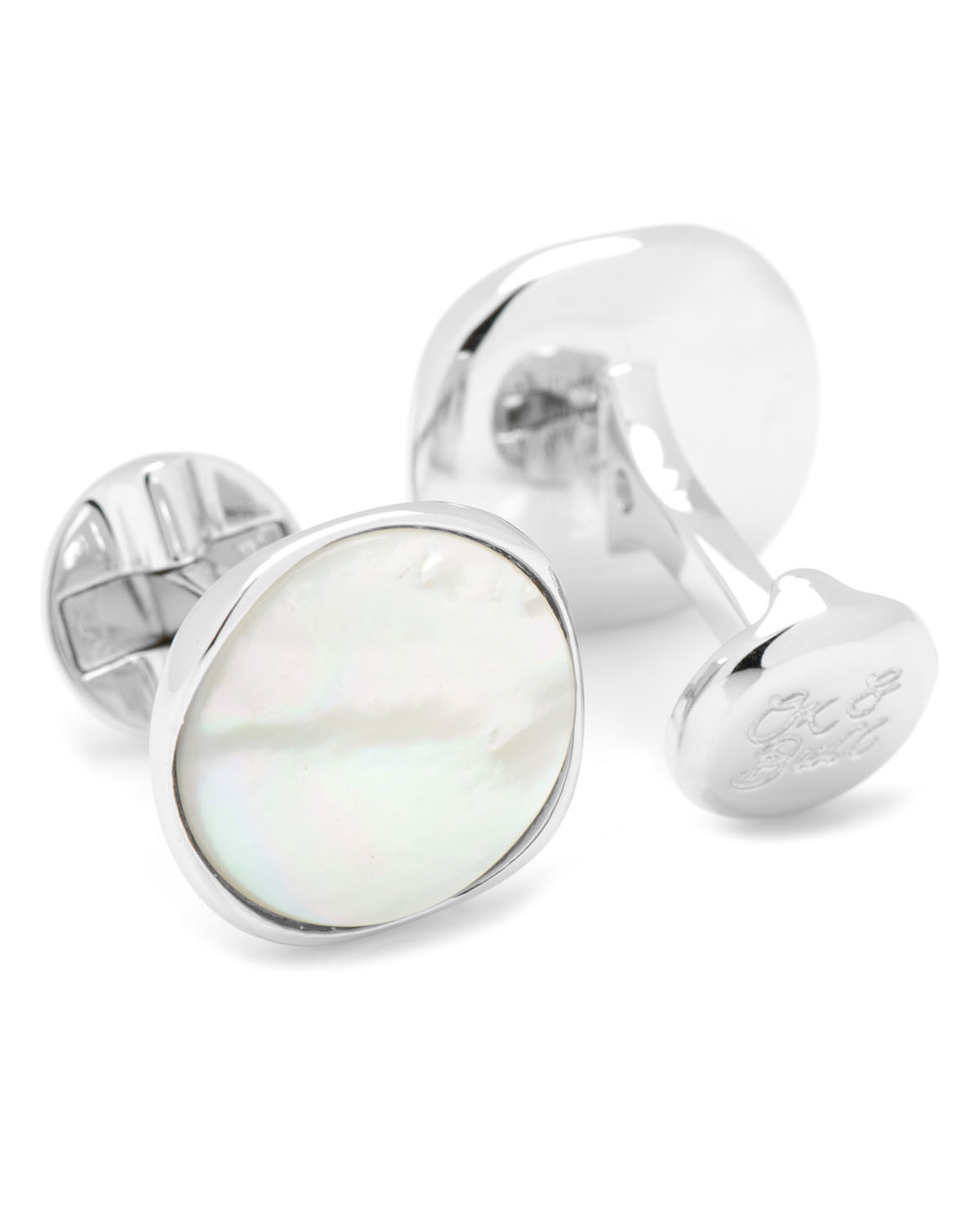 Mother of Pearl Round Cuff Links