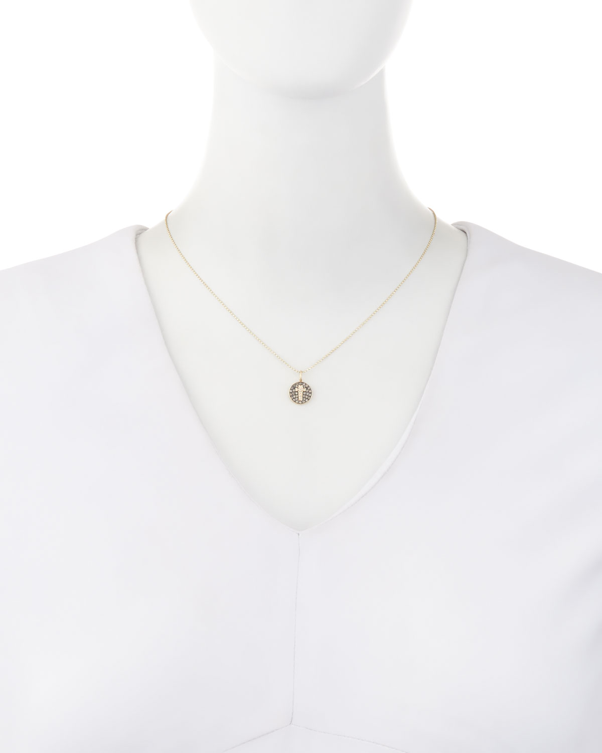 Cross Medallion Necklace with Diamonds