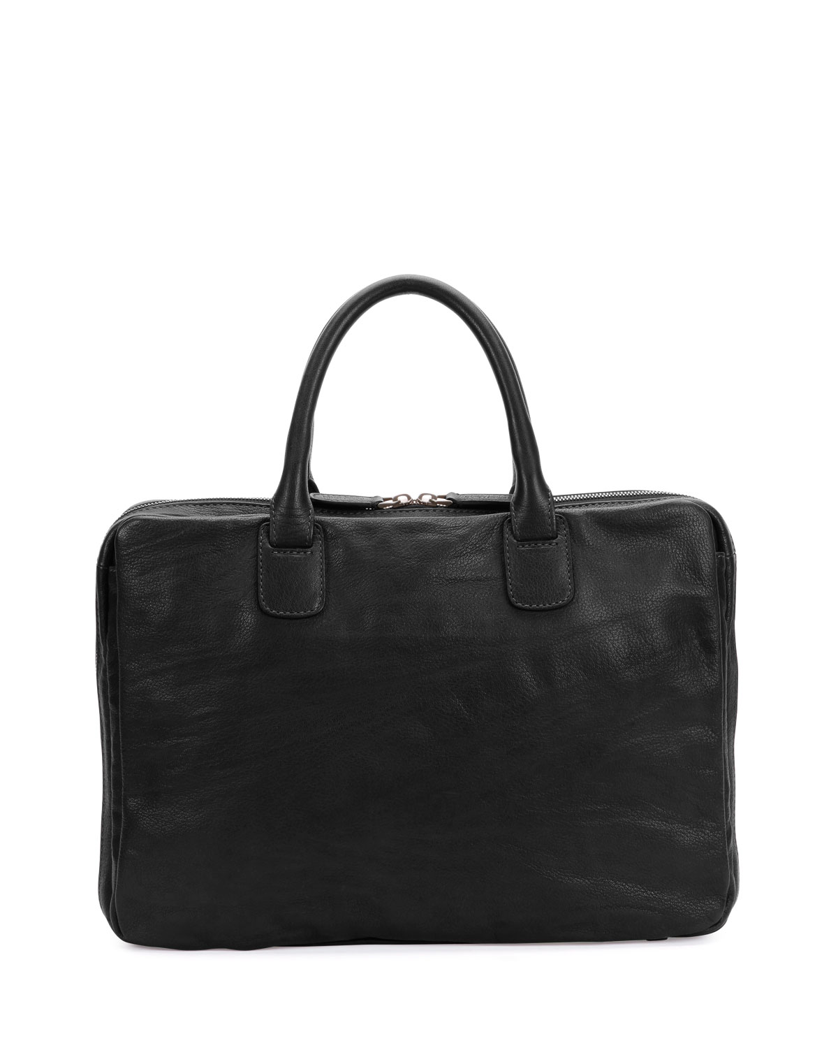 Soft Leather Briefcase, Black