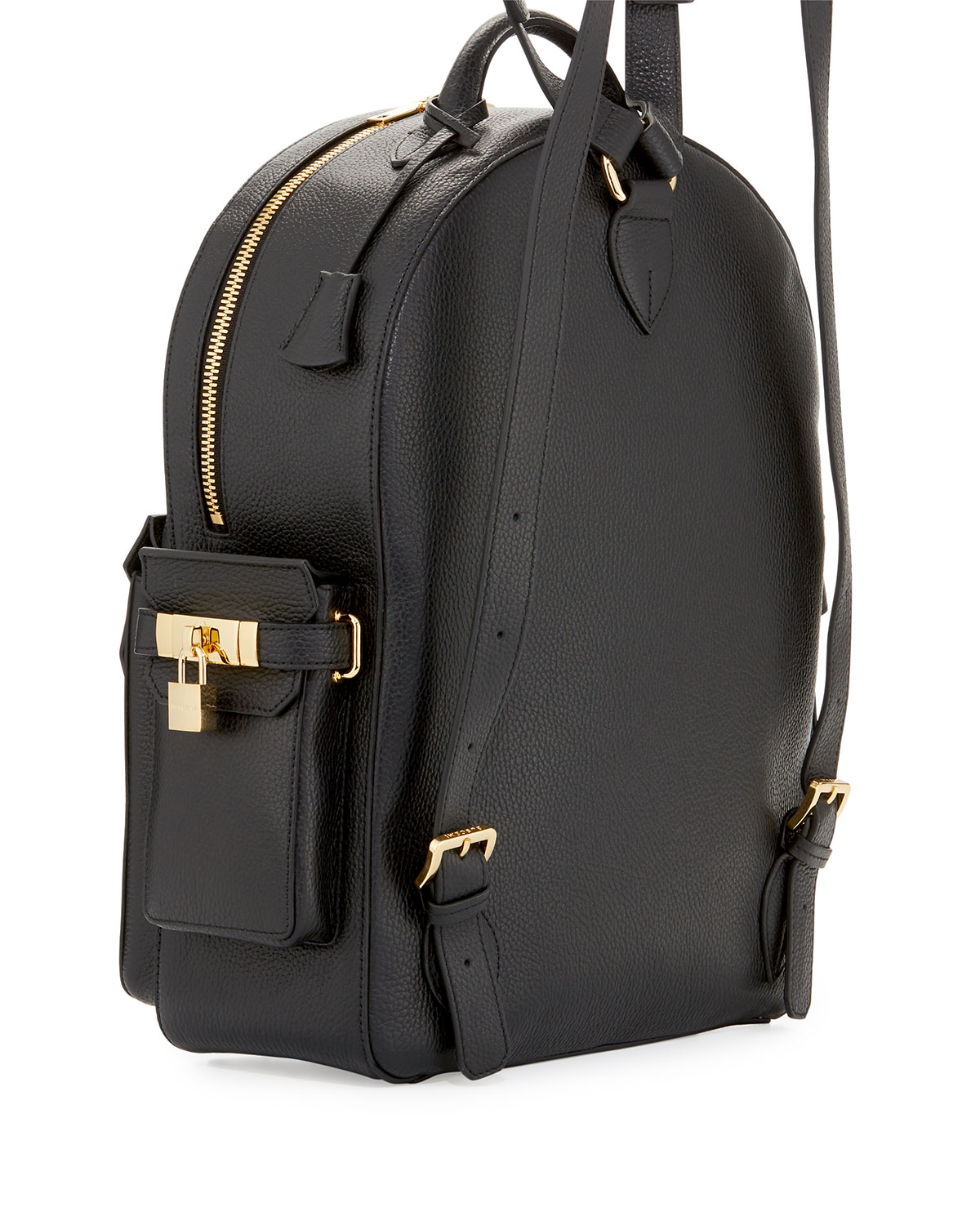 PHD Men's Leather Backpack, Black