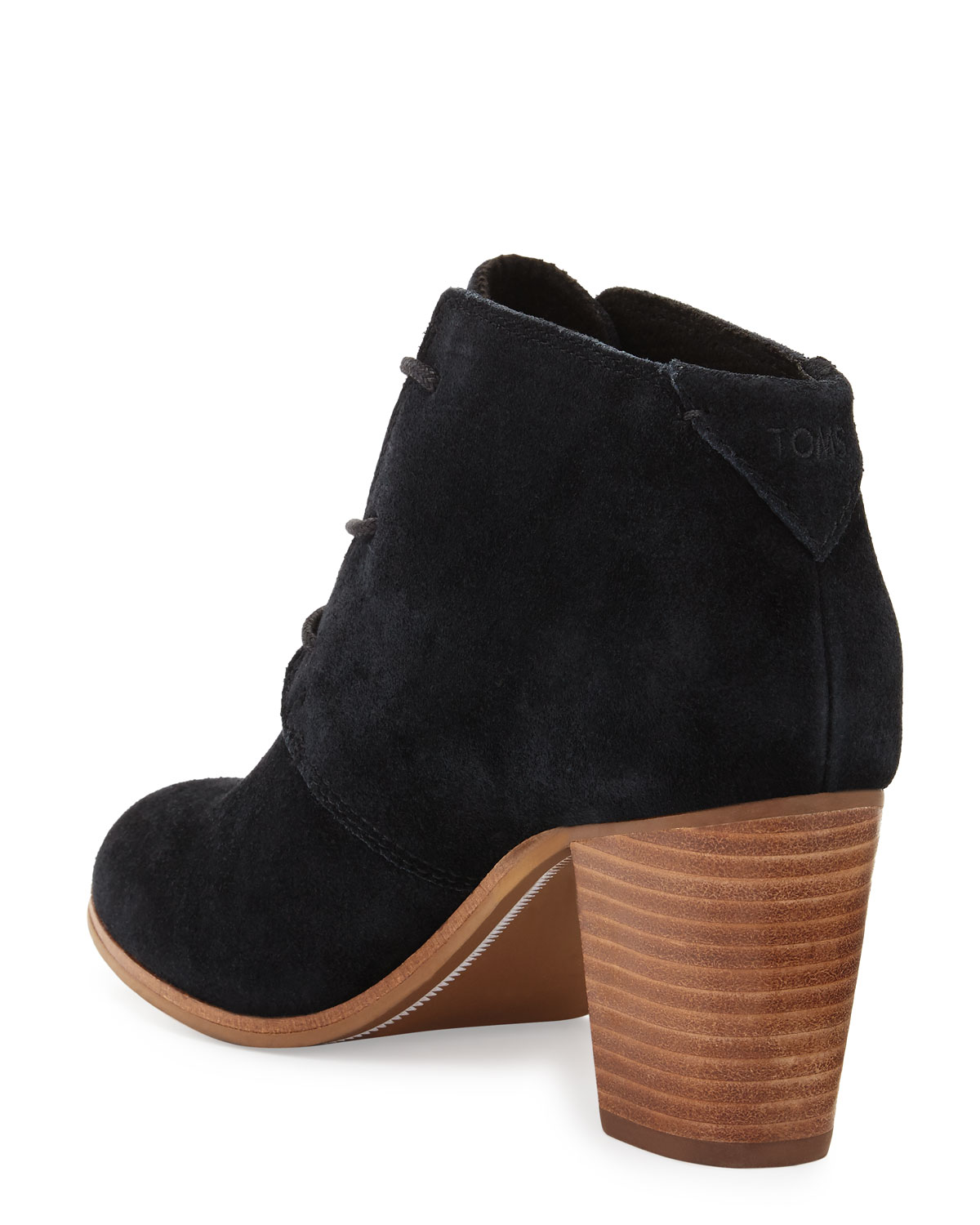 Lunata Suede Lace-Up Ankle Boot, Chocolate