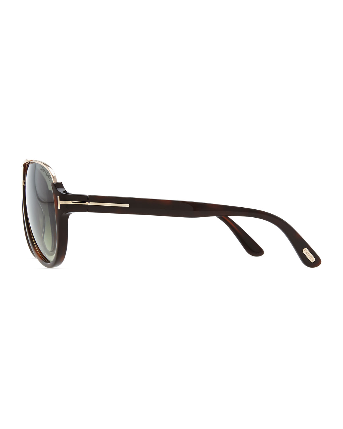 Dimitri Rimless Aviator Sunglasses, Dark Brown