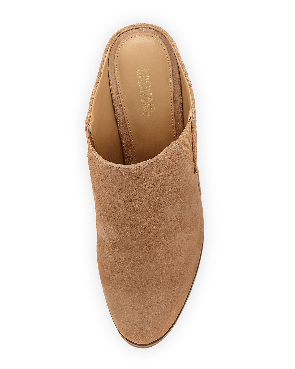 Braden Suede Slide Bootie, Beige