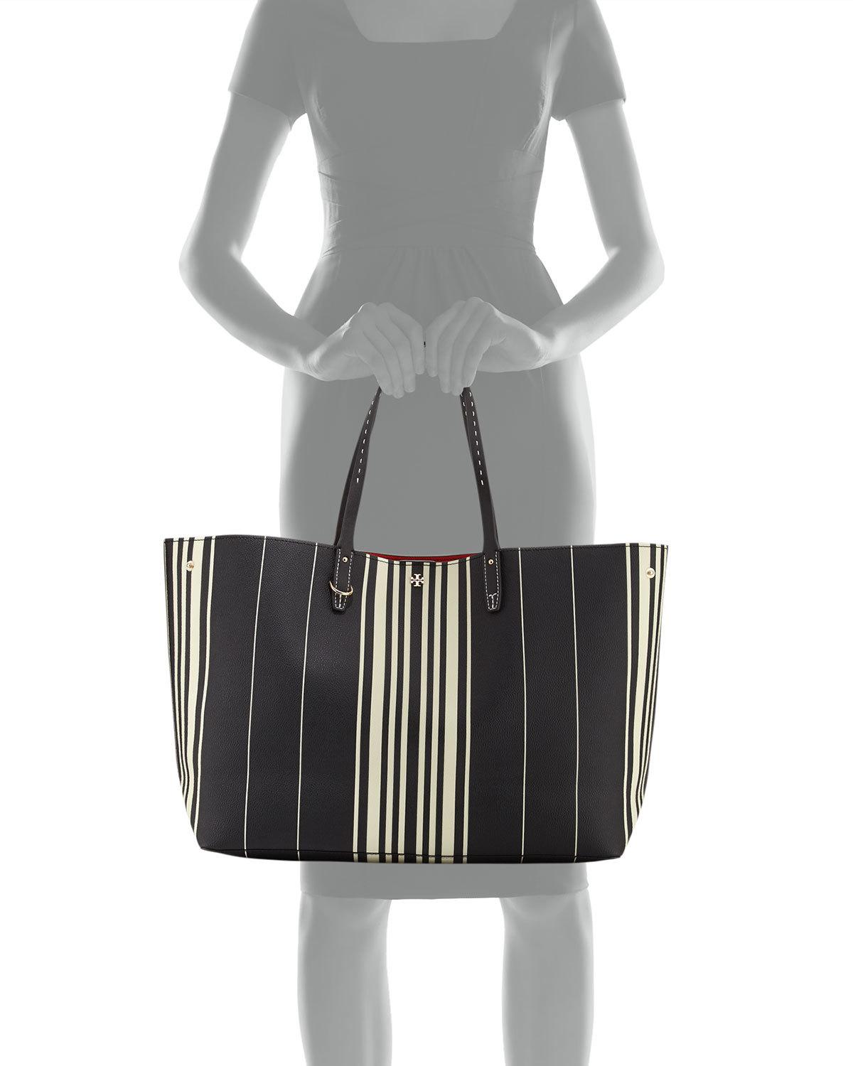 Kerrington Striped Square Tote Bag, Cutout T Print