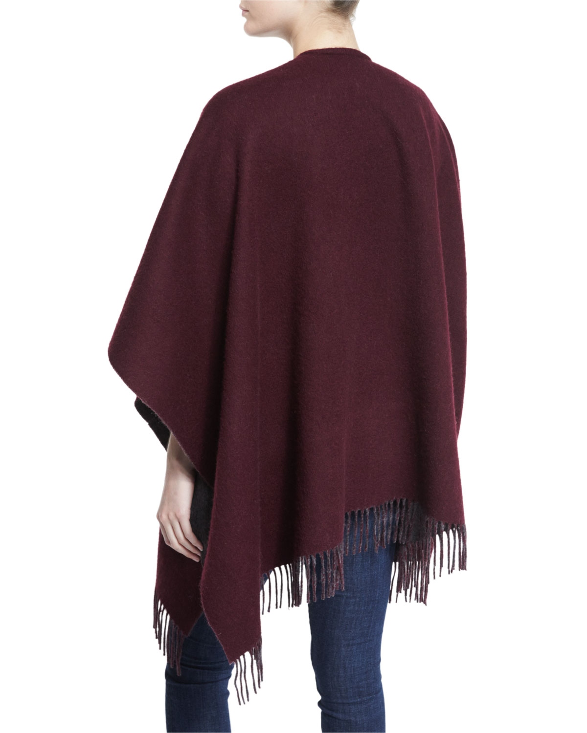 Wool Felt Double-Face Wrap, Port