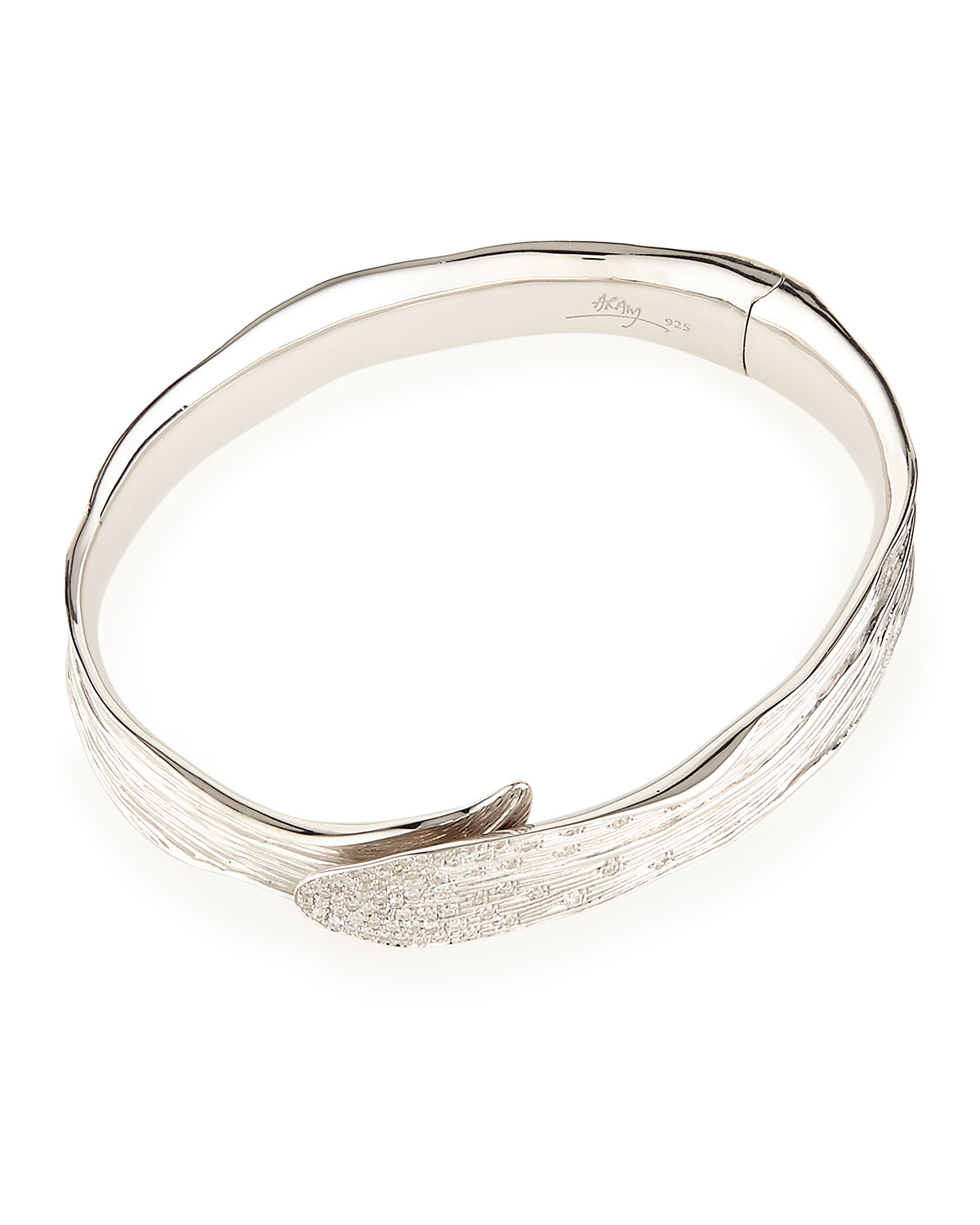 Palm Pavé Diamond Hinged Bangle