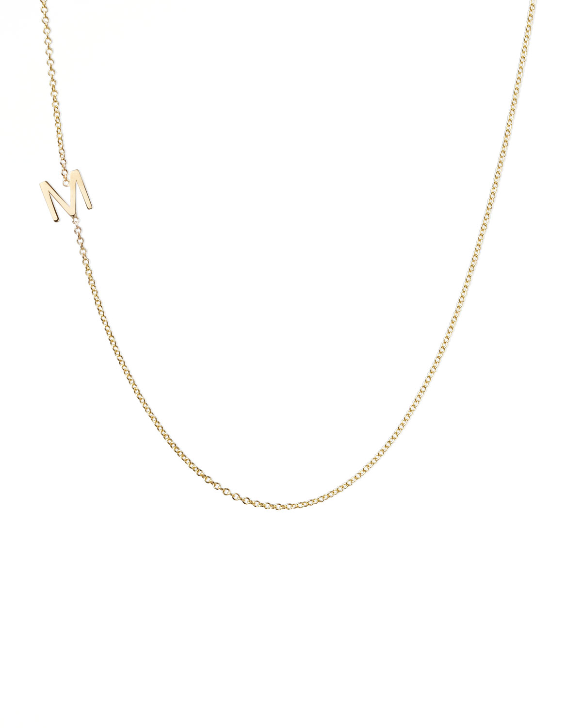 14k Yellow Gold Mini Letter Necklace