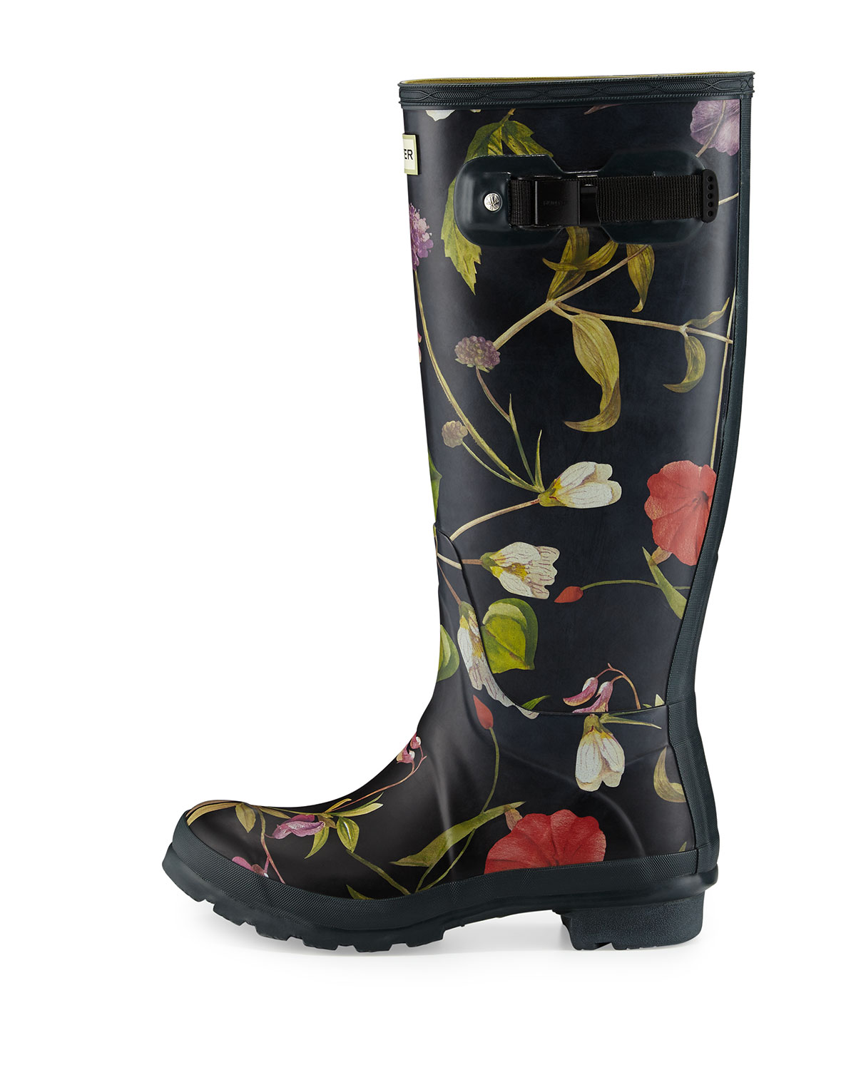 Original Tall Floral-Print Rain Boot, Black/Multi