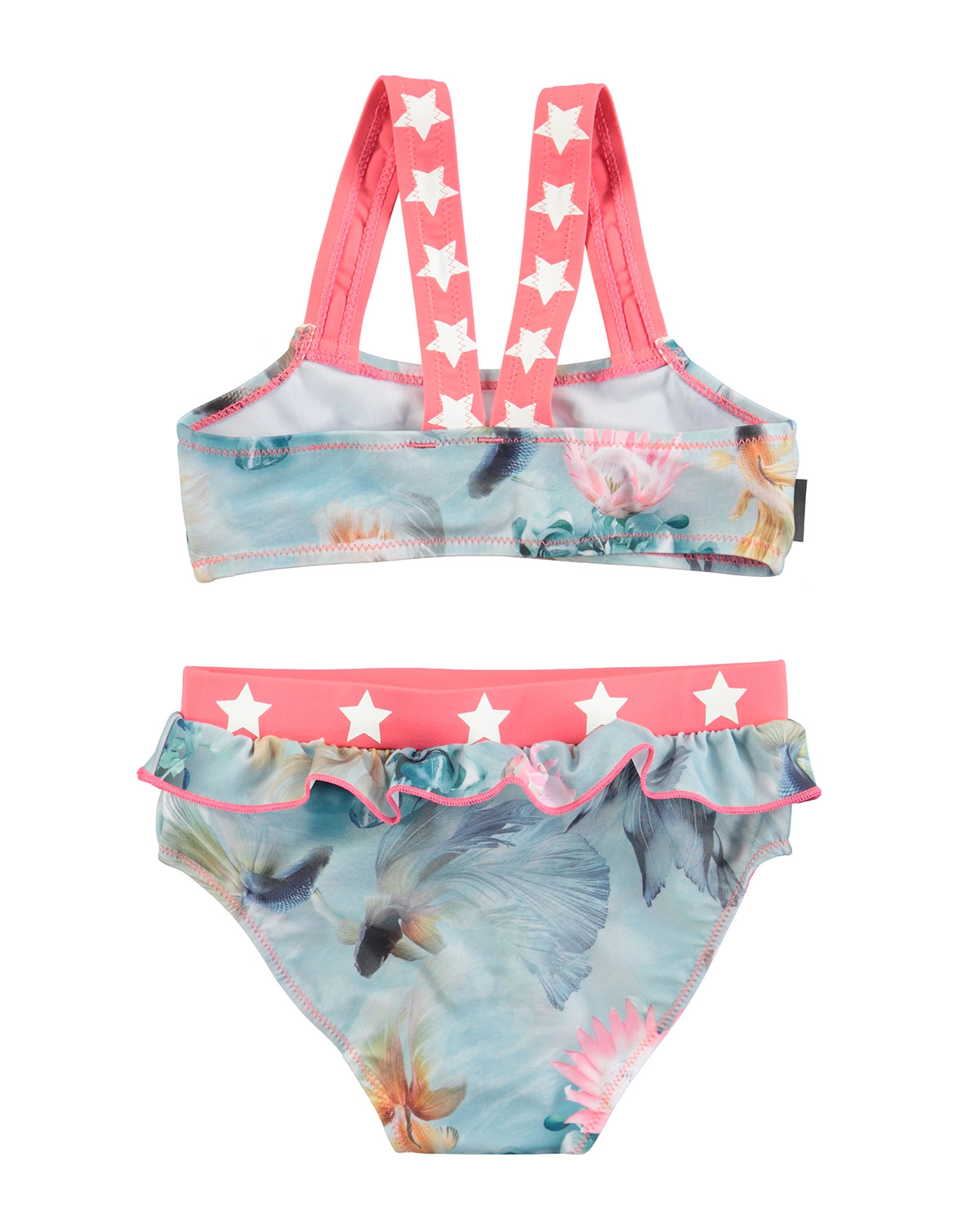 Naila Fish-Print Bikini, Blue Pattern, Size 9M-10