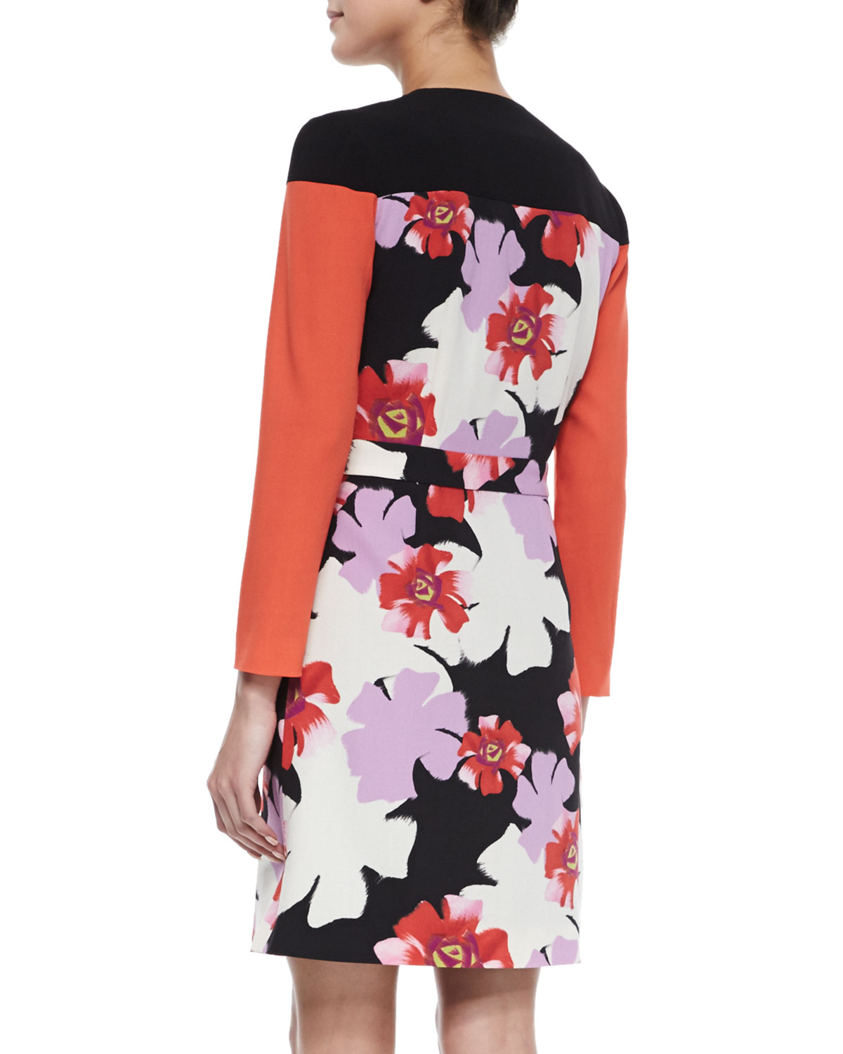 Floral-Print Pleat-Detailed Wrap Dress