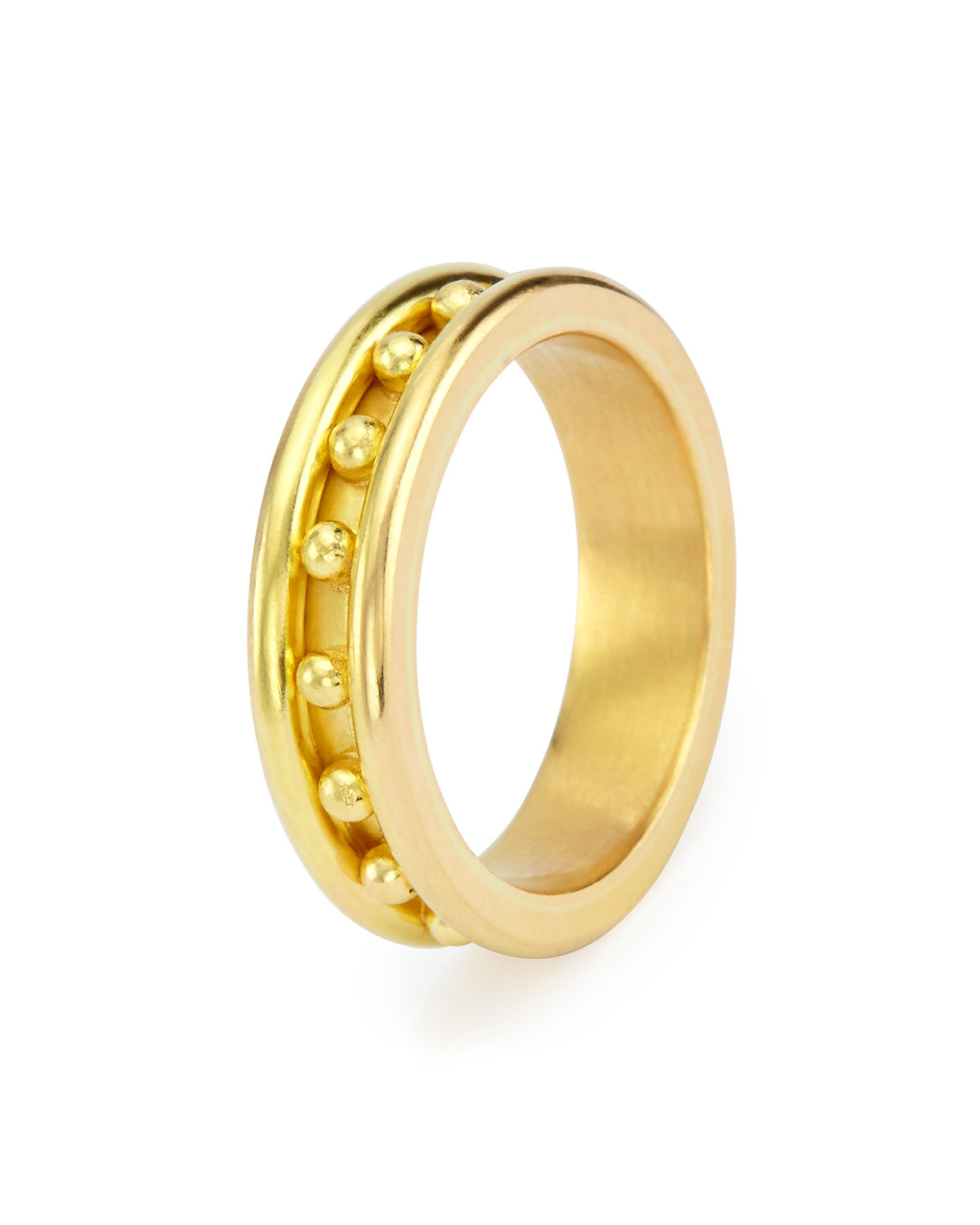 19k Gold Granulated Stack Ring