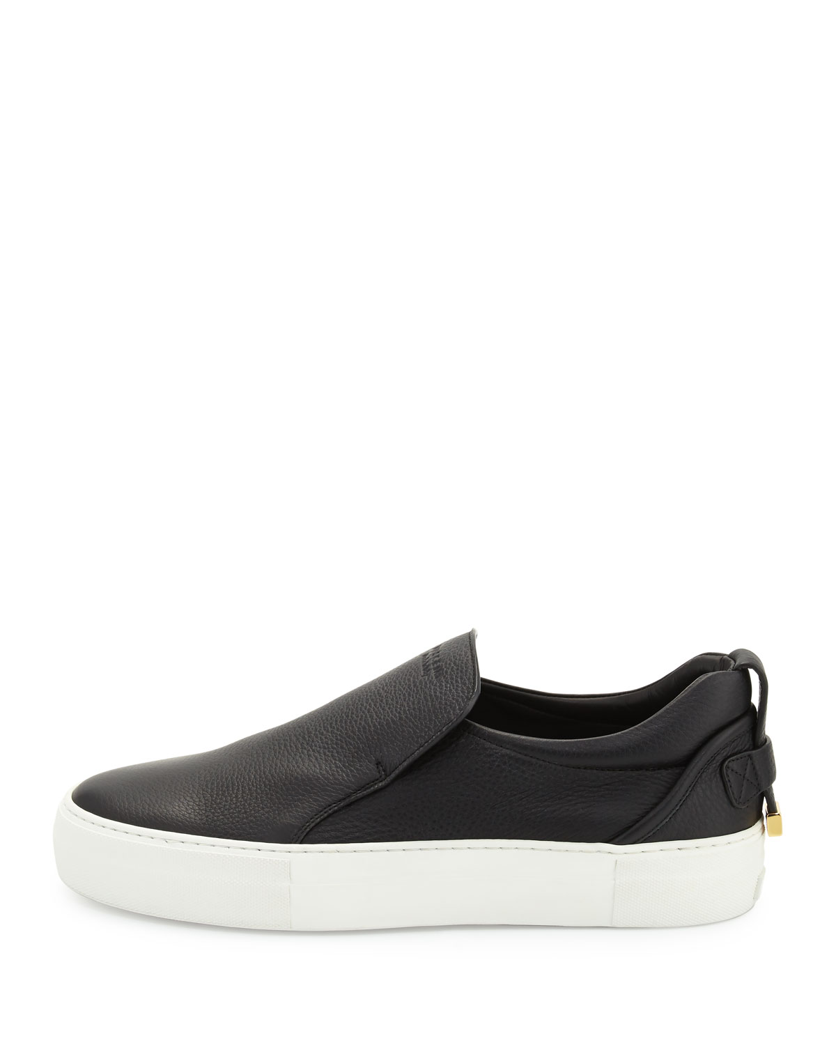 40mm Men's Leather Slip-On Sneaker, Black