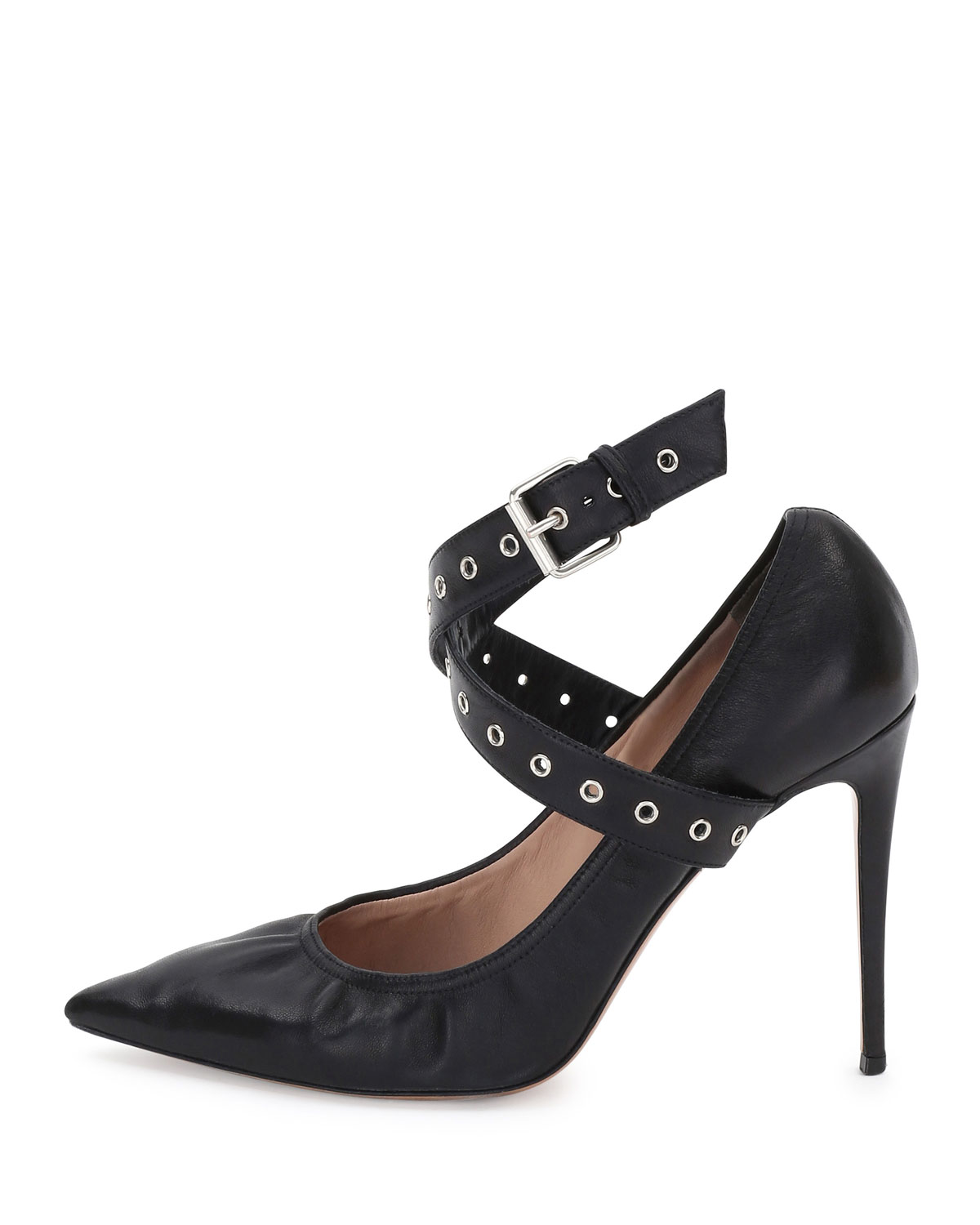 Love Latch Ankle-Wrap Pump, Black (Nero)