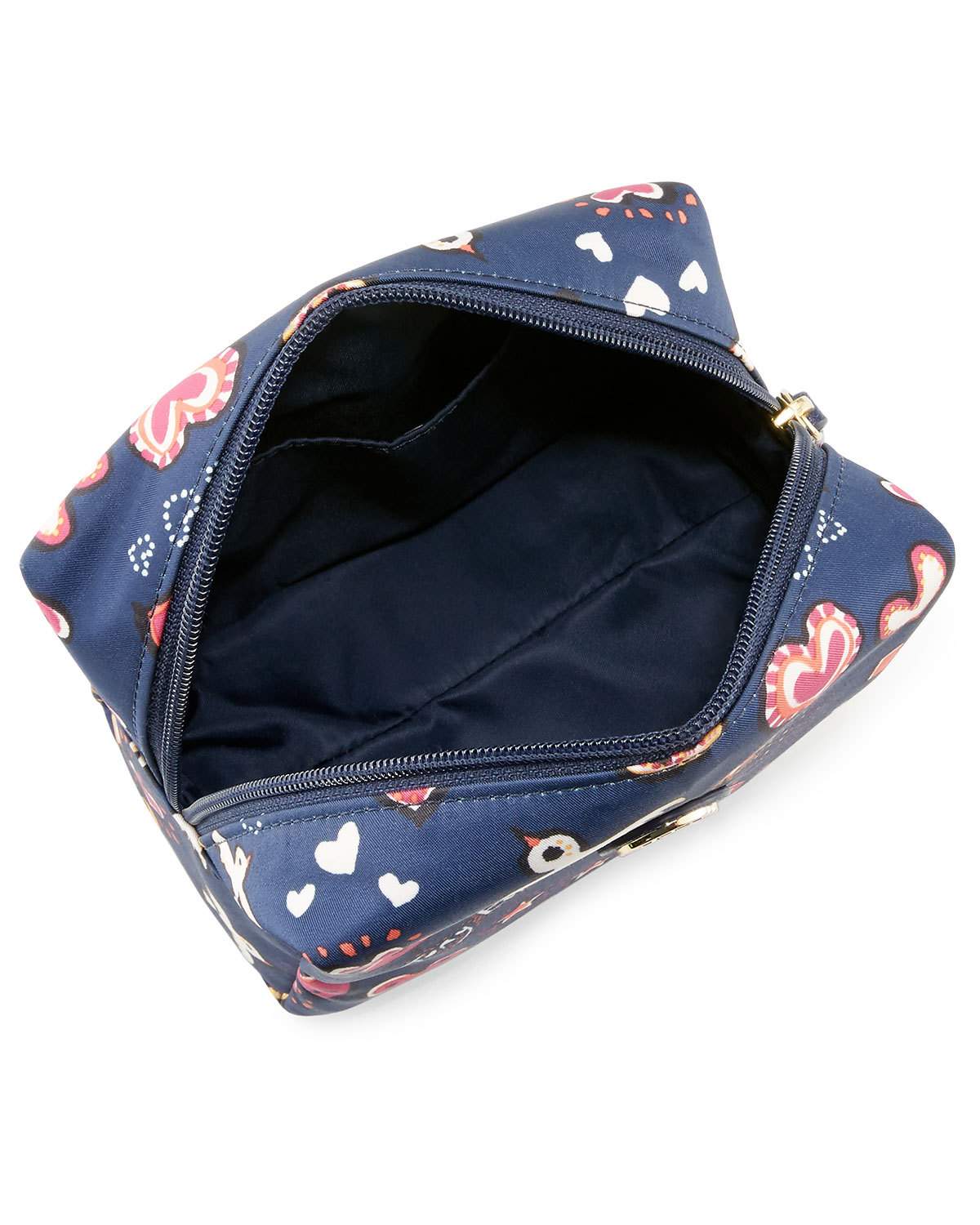 Brigitte Printed Nylon Cosmetics Bag, Navy/Multi