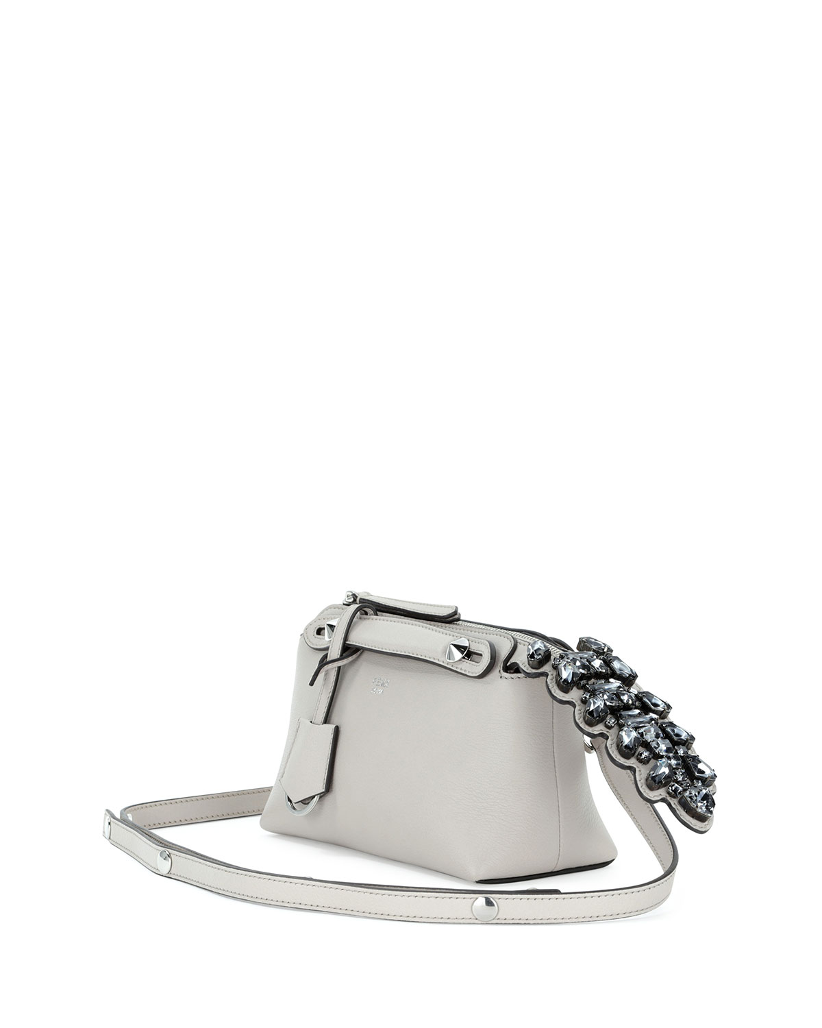 By The Way Mini Crystal-Croc-Tail Satchel Bag, White